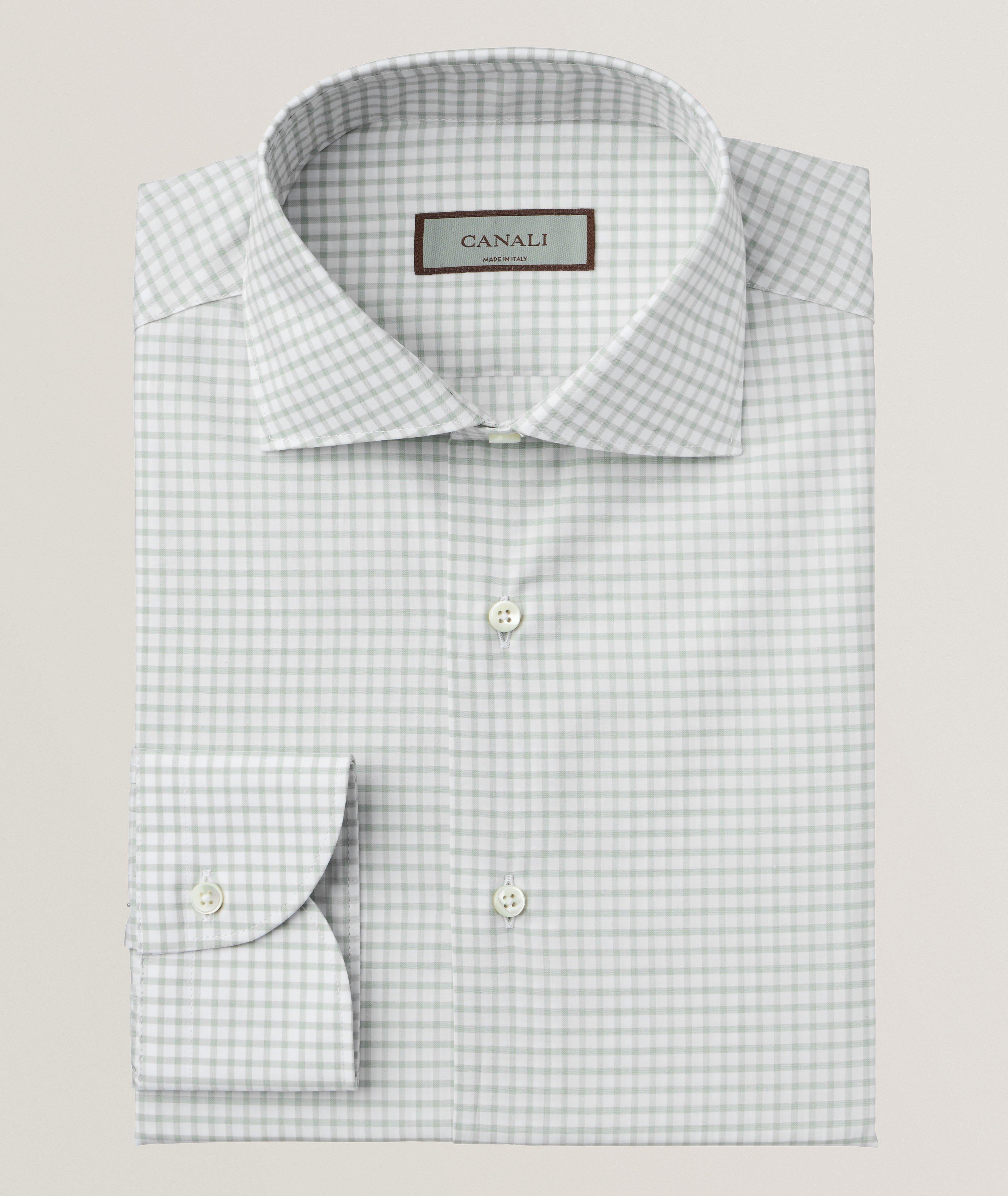 Grid Slim Cotton Dress Shirt image 0