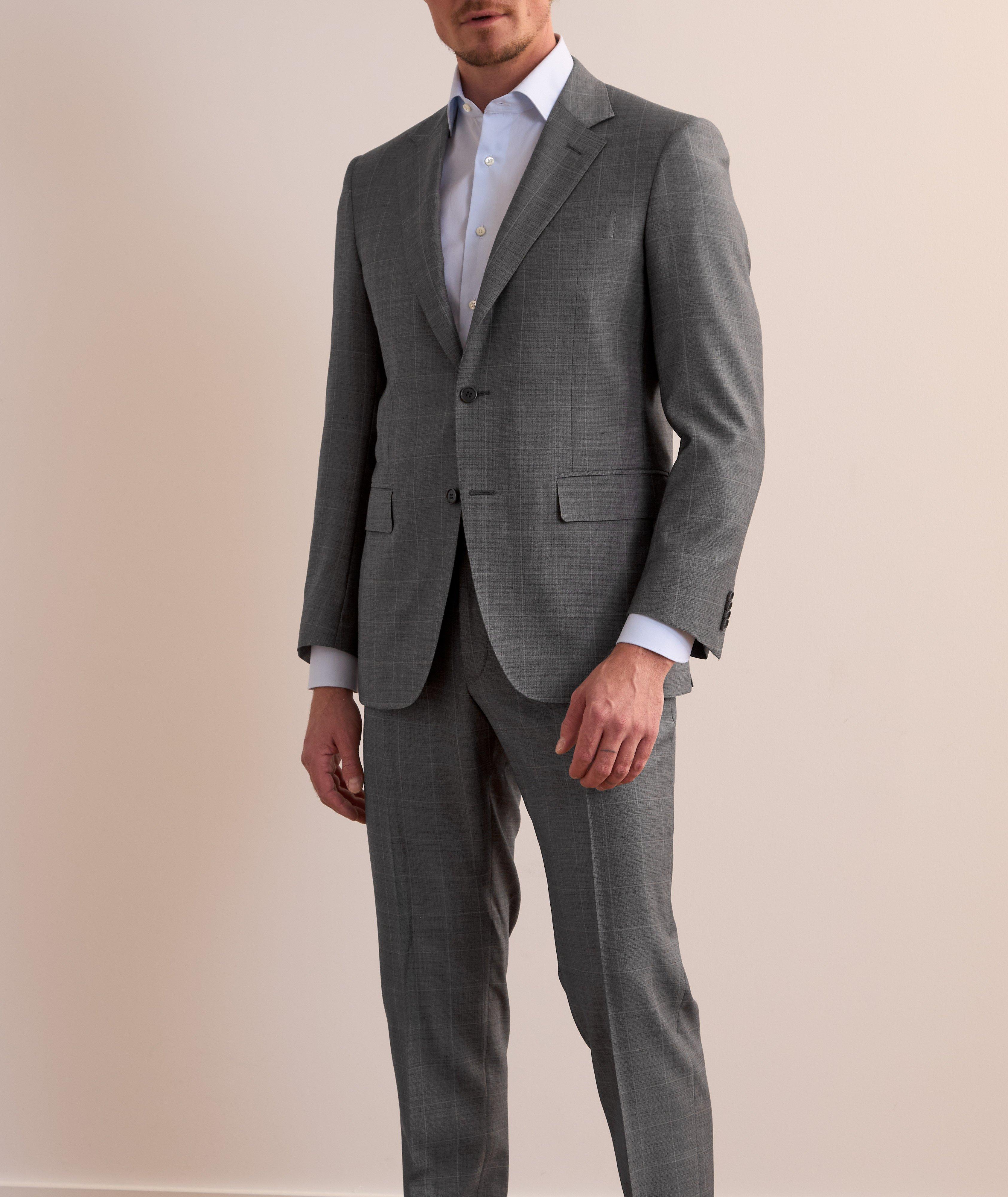 Windowpane-Check Wool Suit image 1