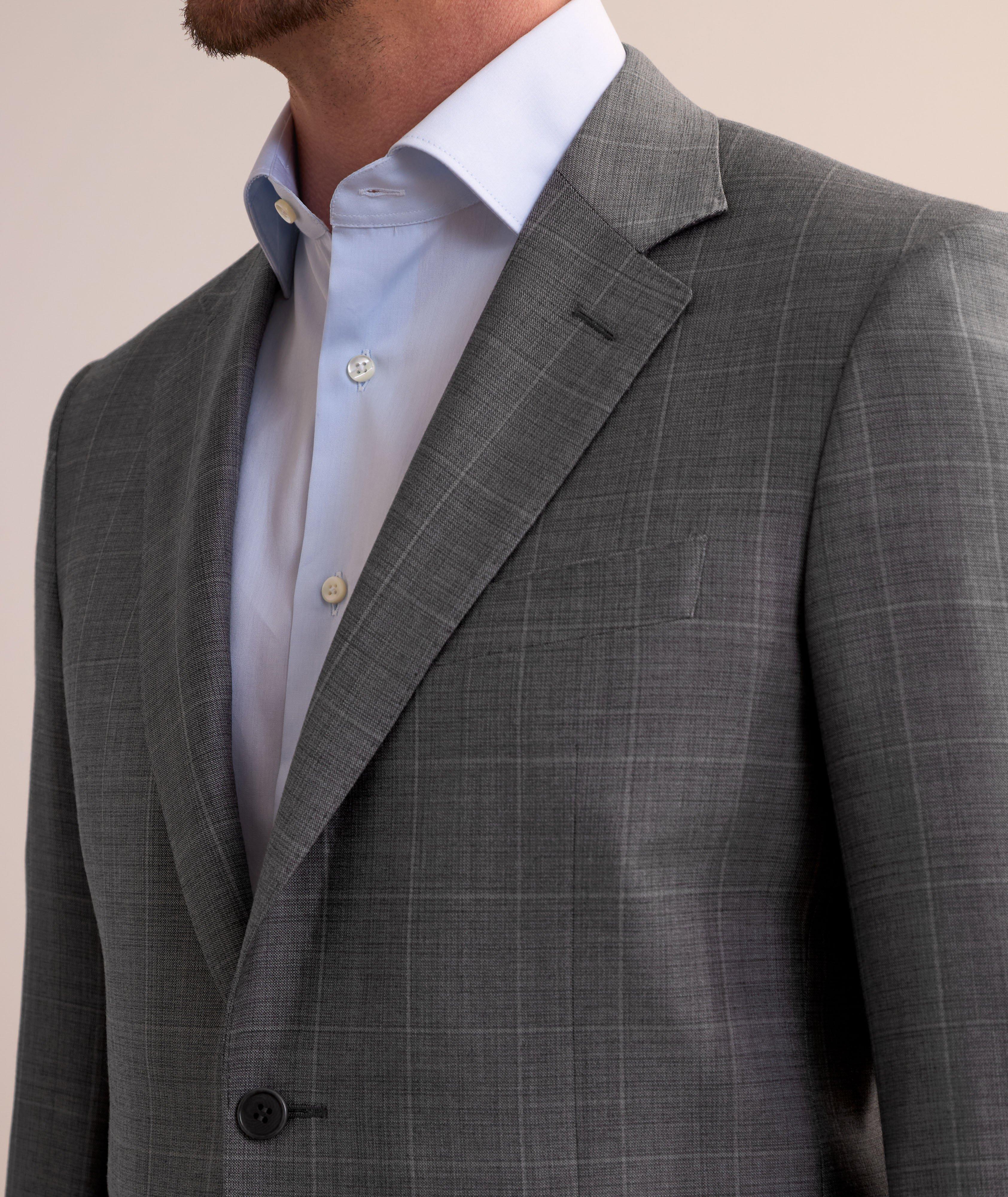 Windowpane-Check Wool Suit image 3