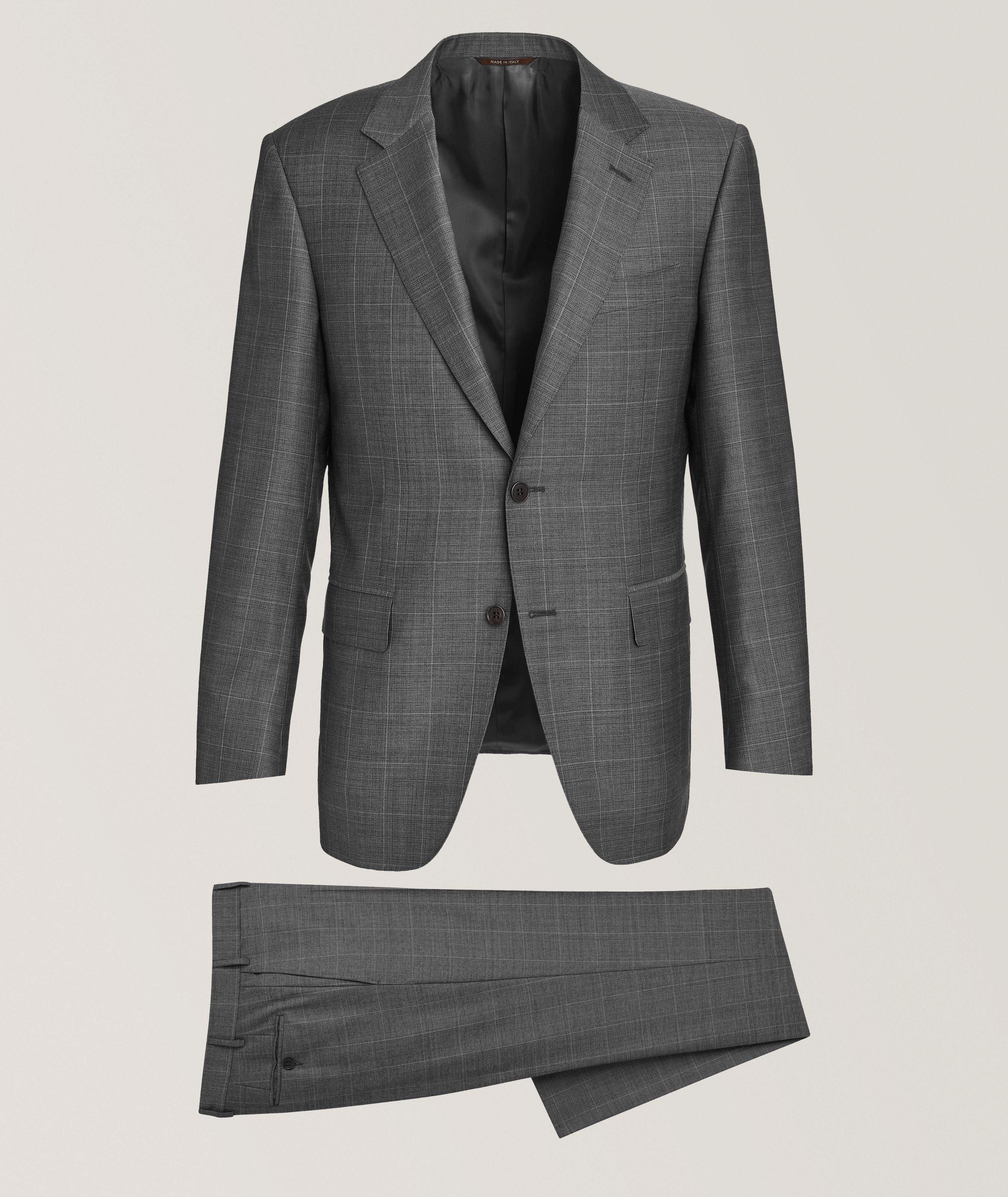 Windowpane-Check Wool Suit image 0