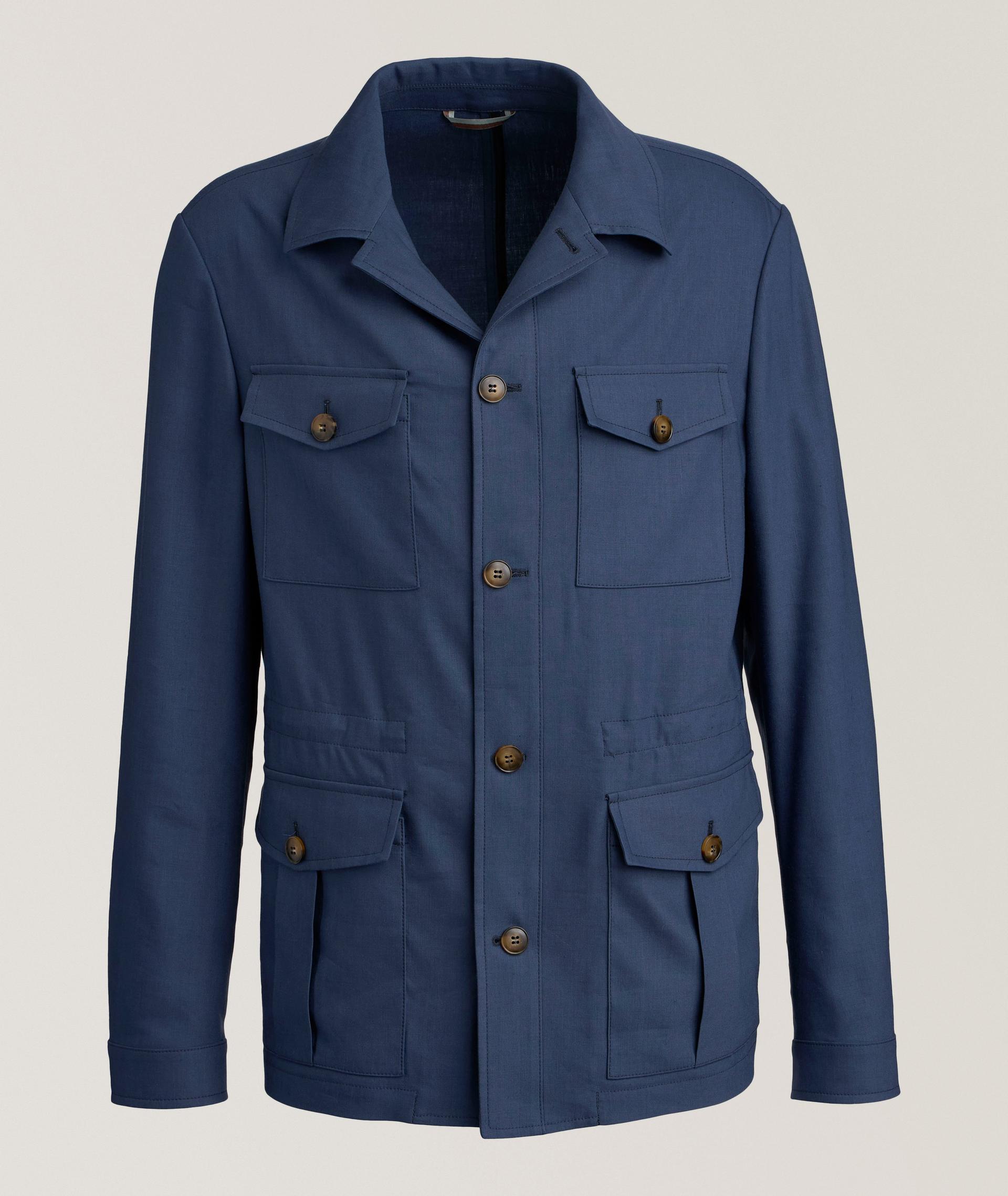 Blouson de style utilitaire Nuvola en lin et en laine image 0