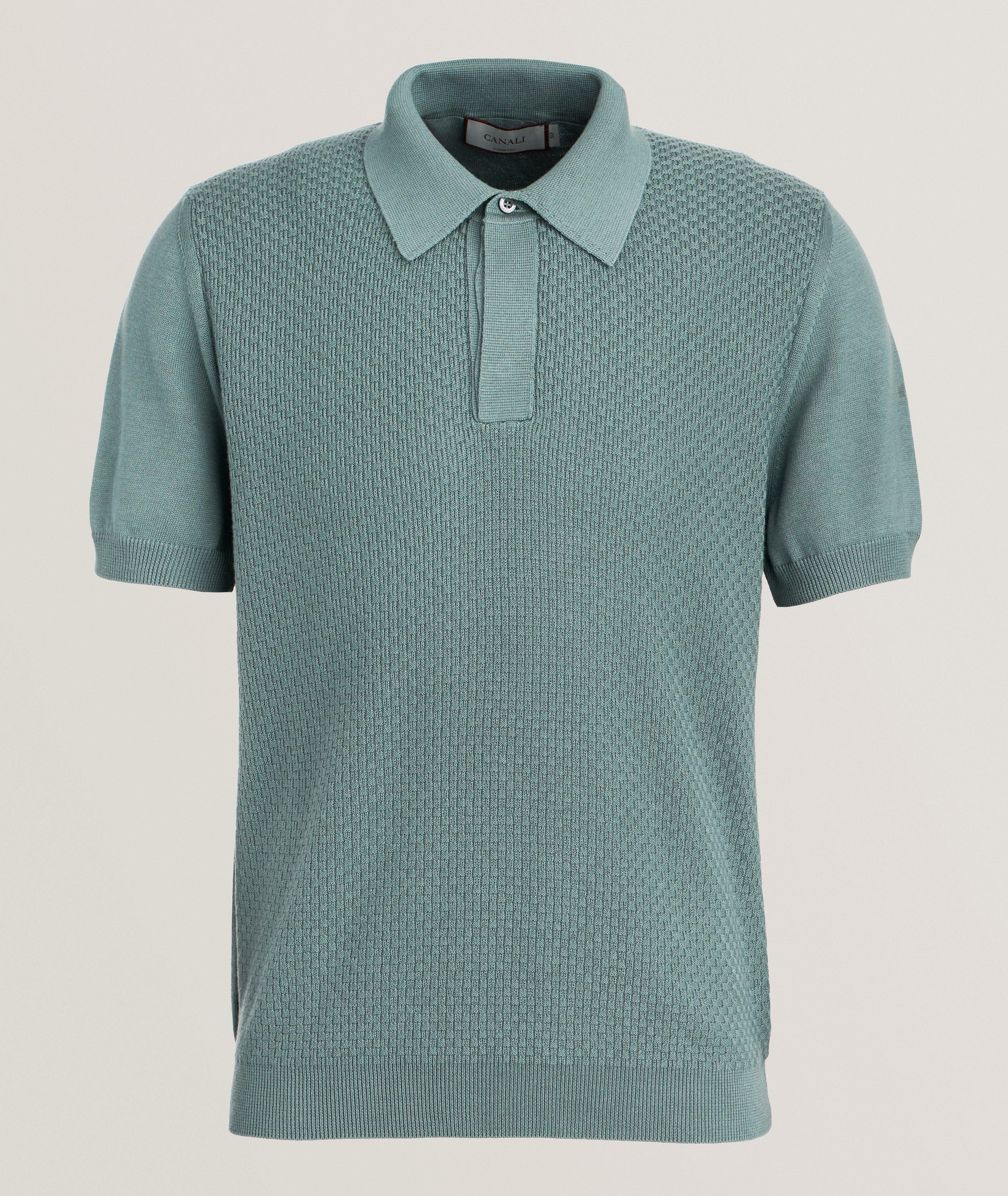 Canali Cotton-Modal Micro-Textured Knit Polo