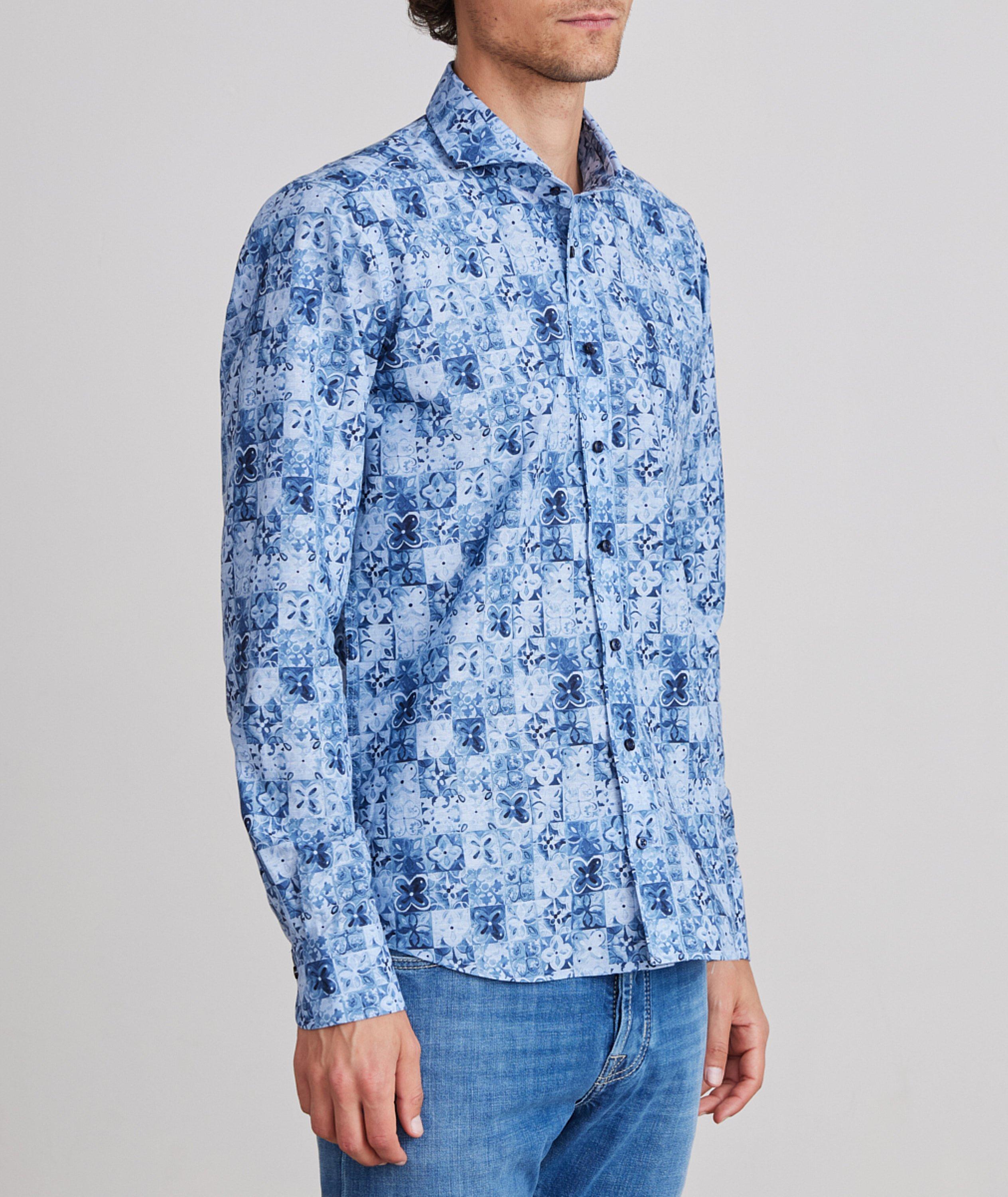 Marseille Printed Cotton-Blend Dress Shirt image 3