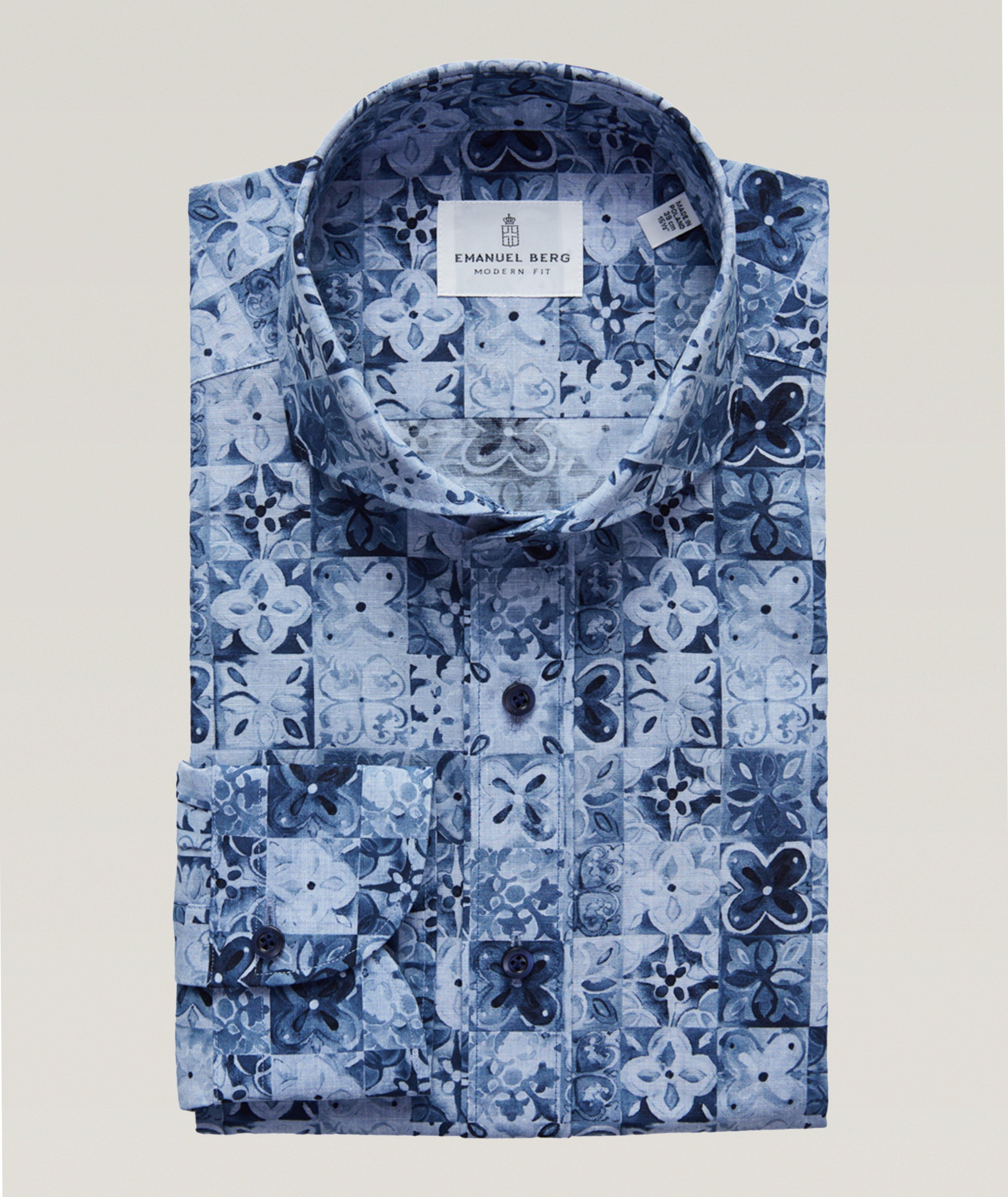 Marseille Printed Cotton-Blend Dress Shirt image 0