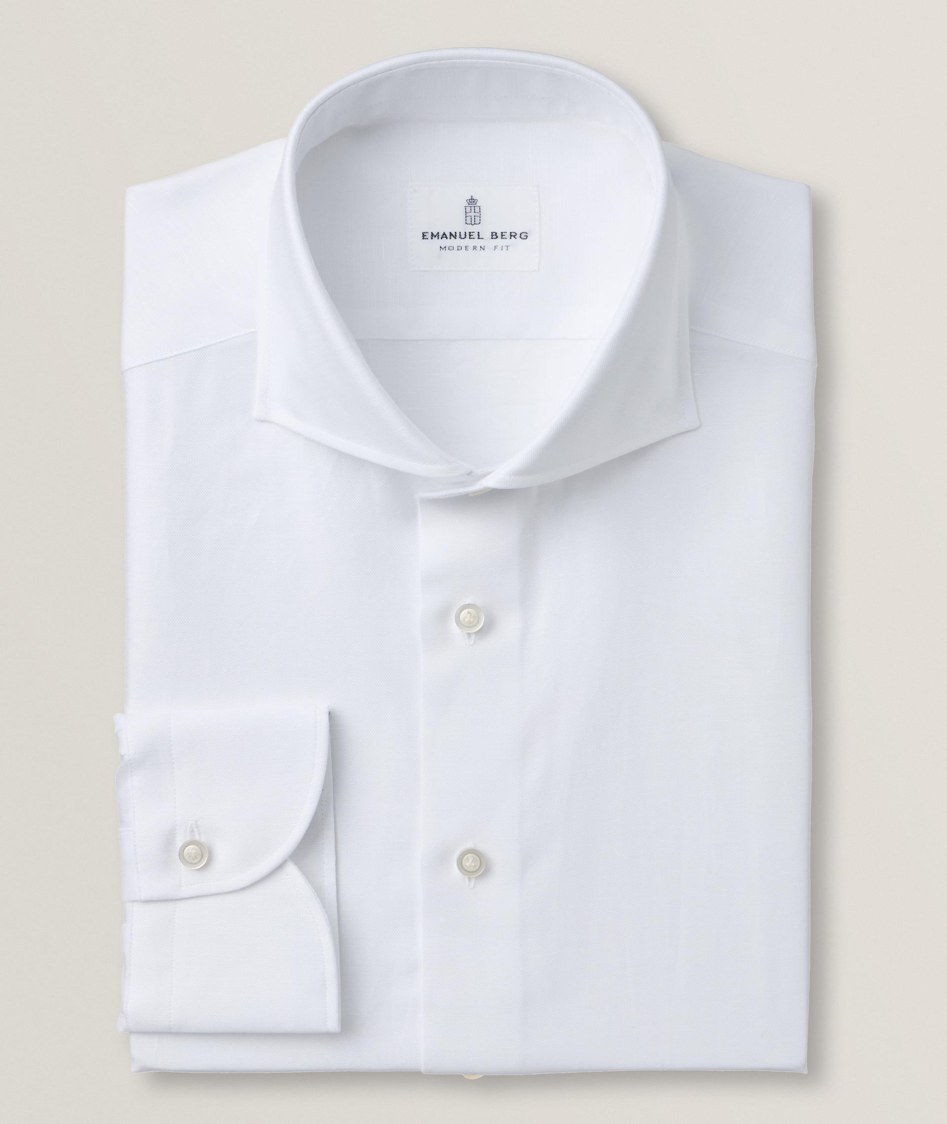 Chemise habillée en twill de coton et de lin image 0