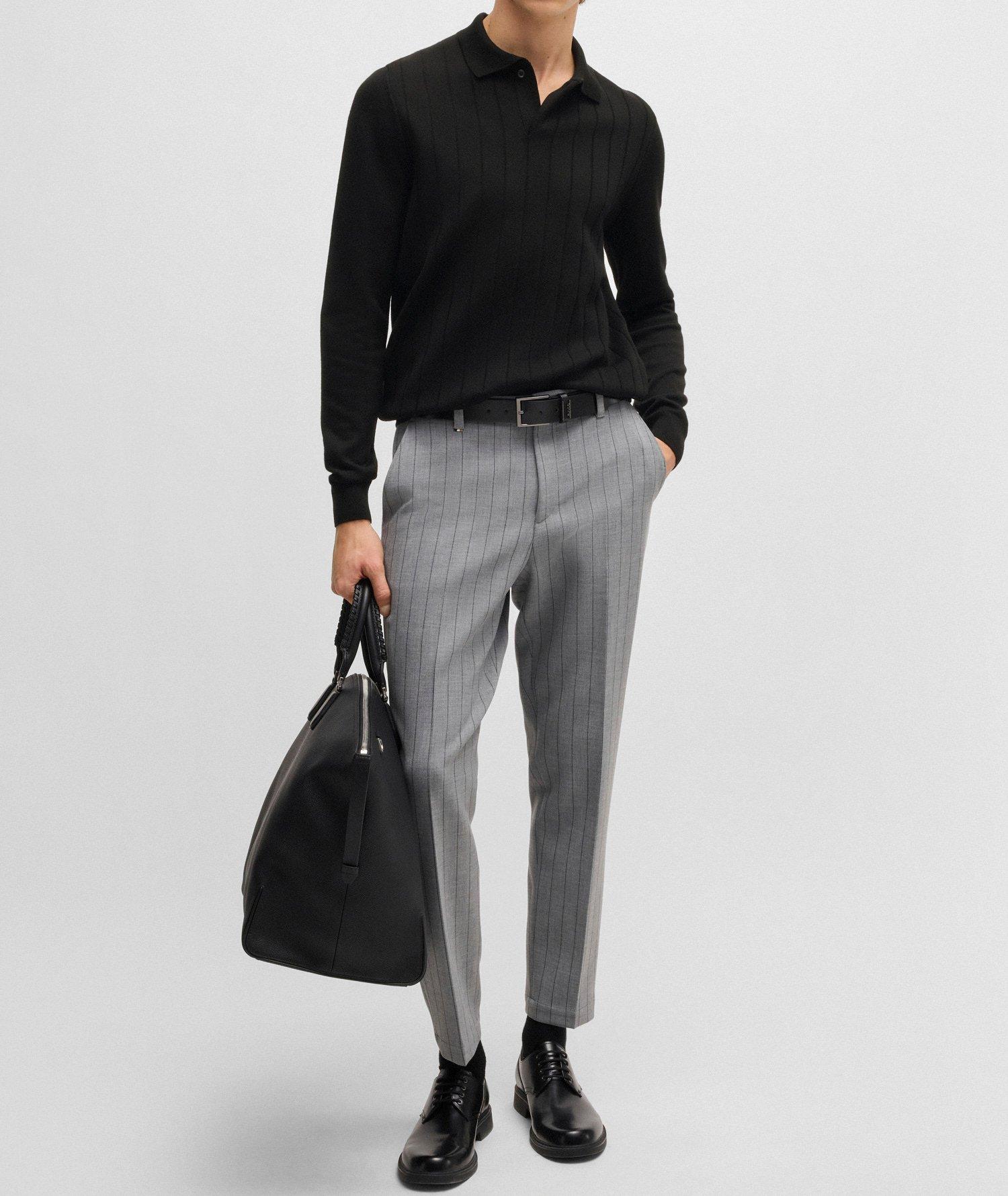Striped Wool-Blend Knitted  Polo image 4