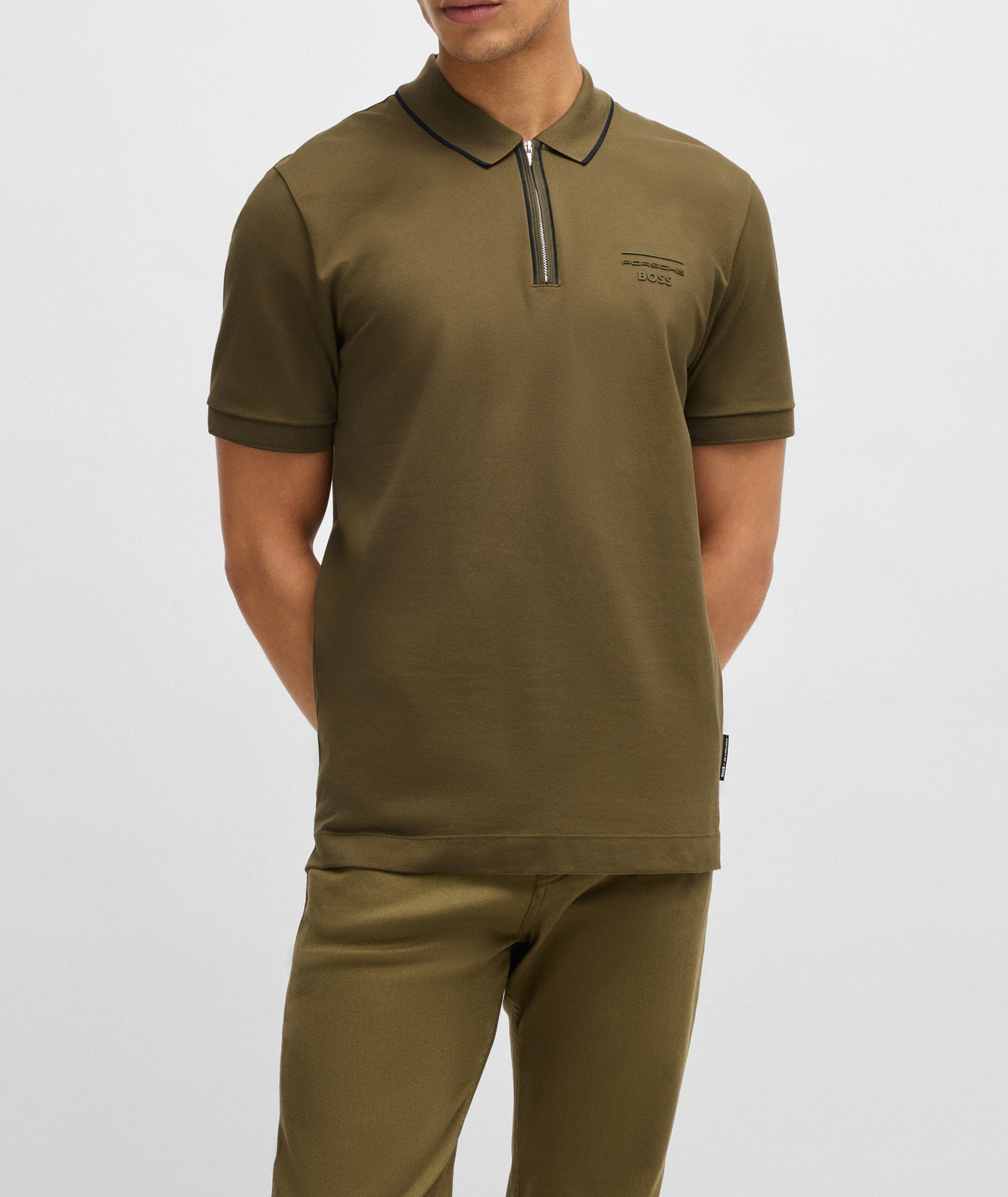 X Porsche Stretch-Cotton Zip Polo  image 1