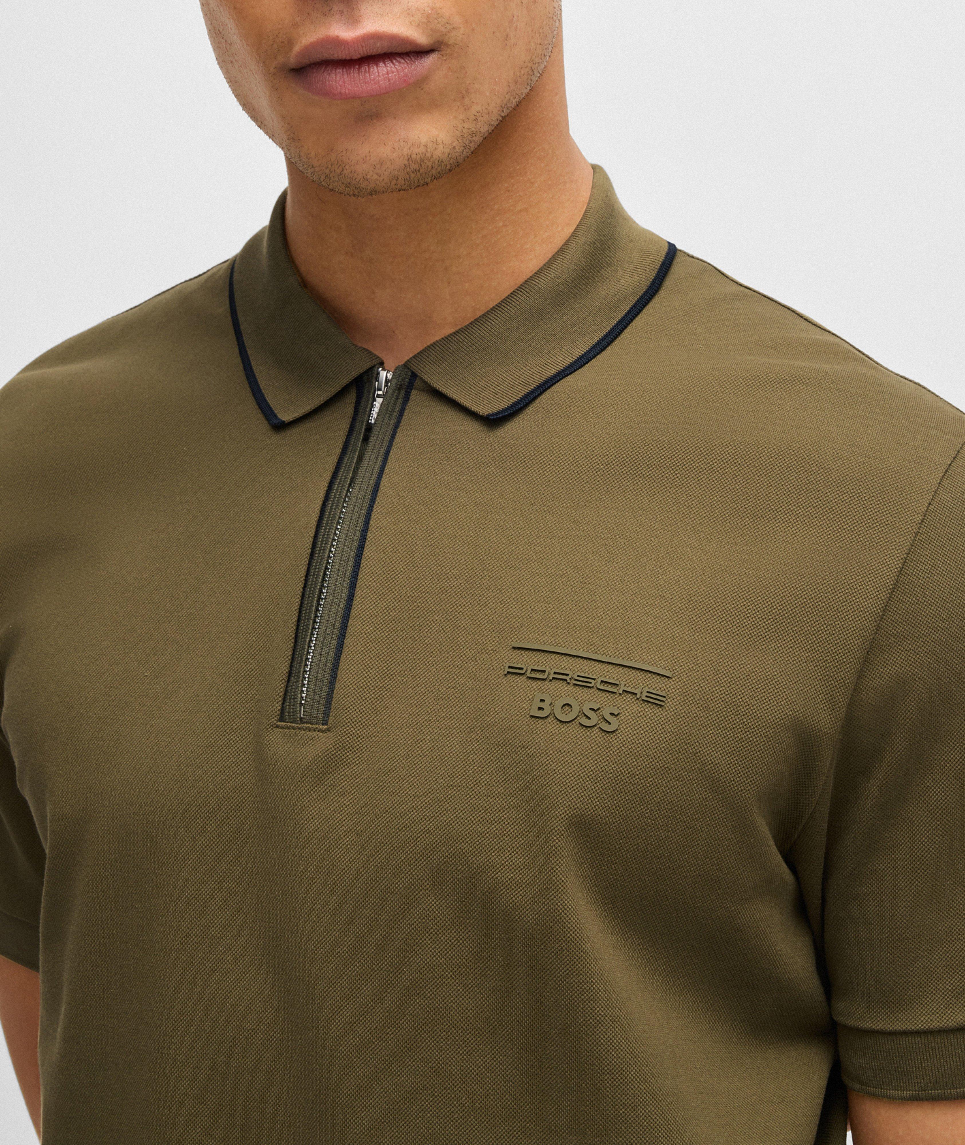 X Porsche Stretch-Cotton Zip Polo  image 3