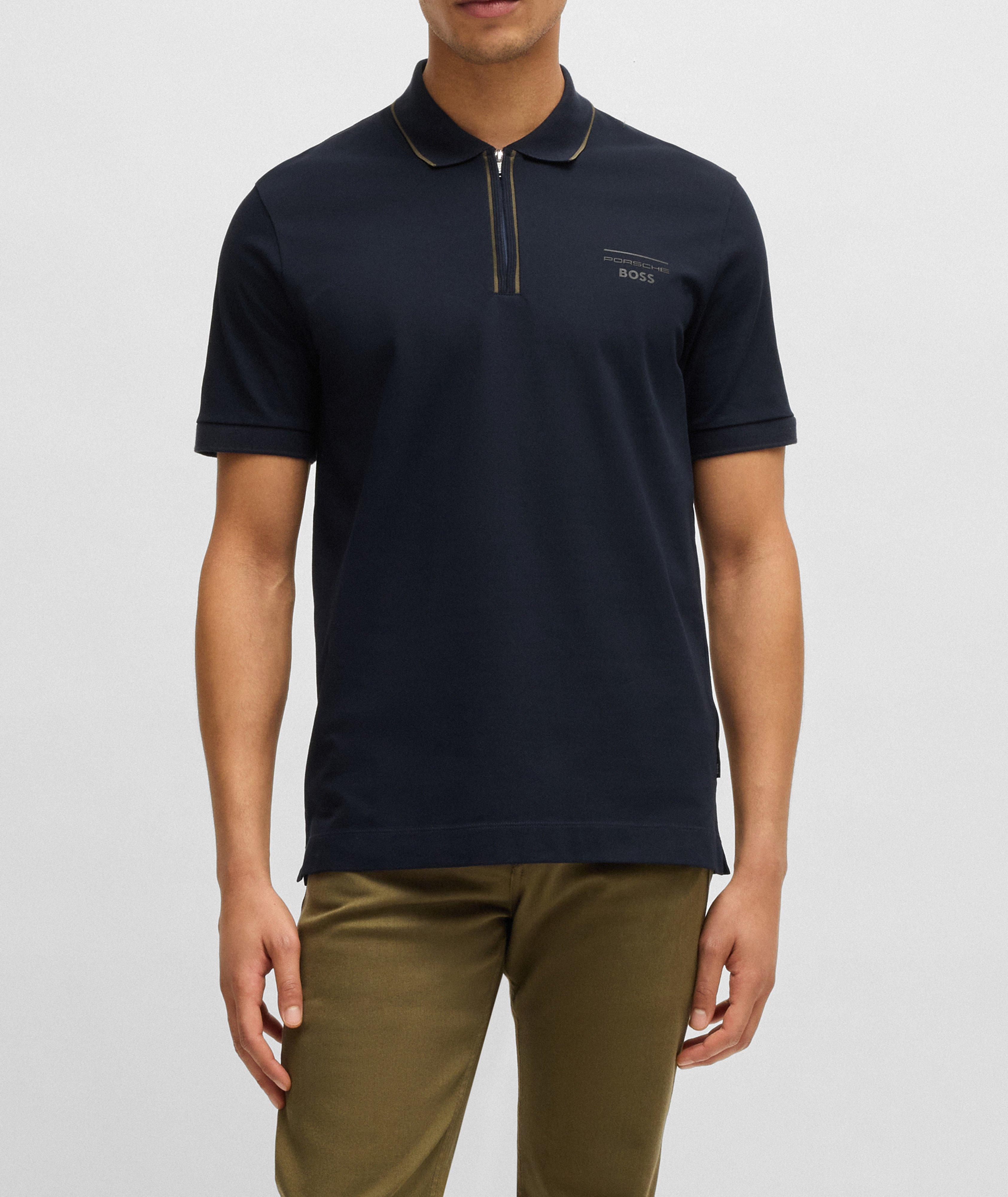 X Porsche Stretch-Cotton Zip Polo  image 1