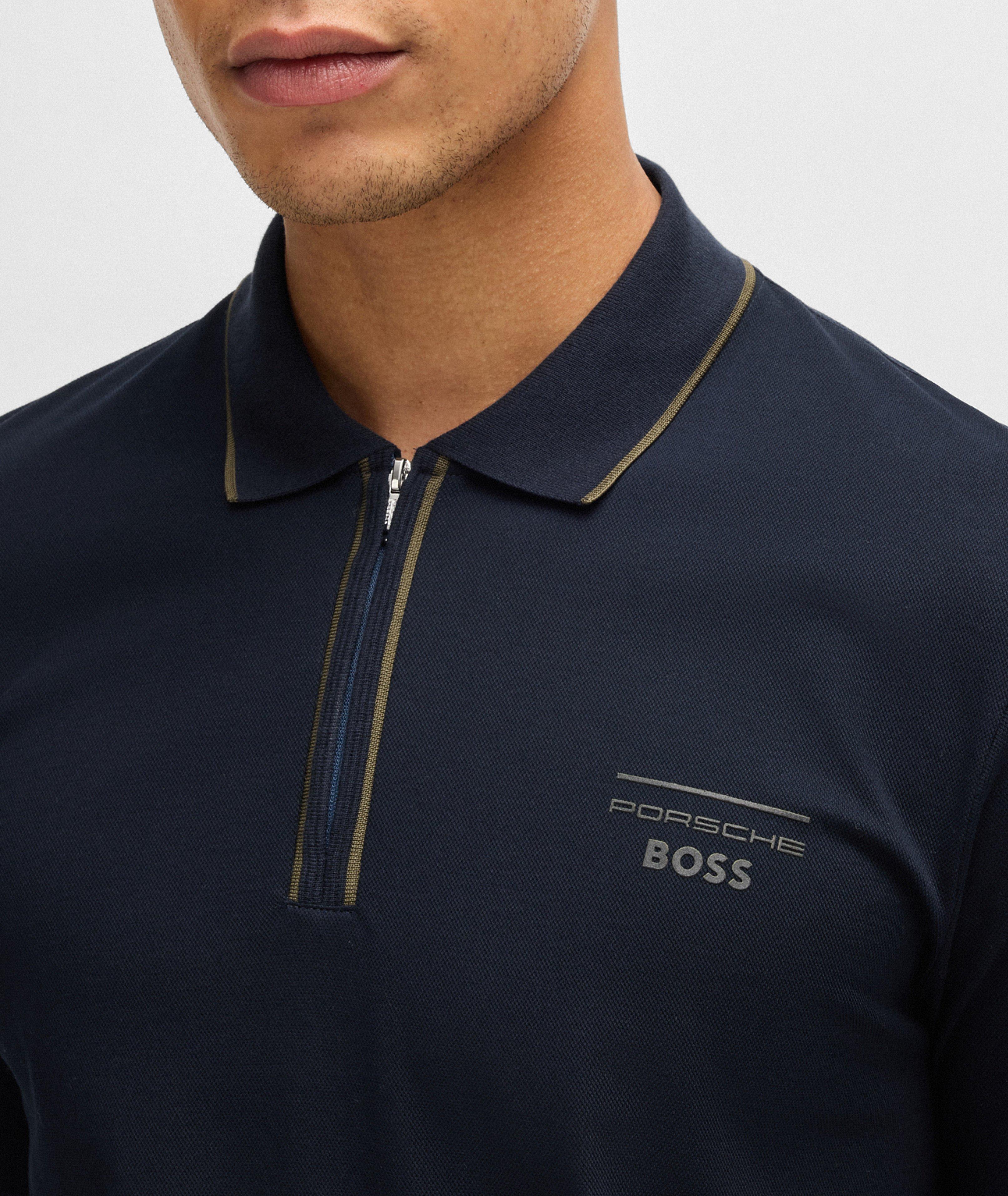 X Porsche Stretch-Cotton Zip Polo  image 3