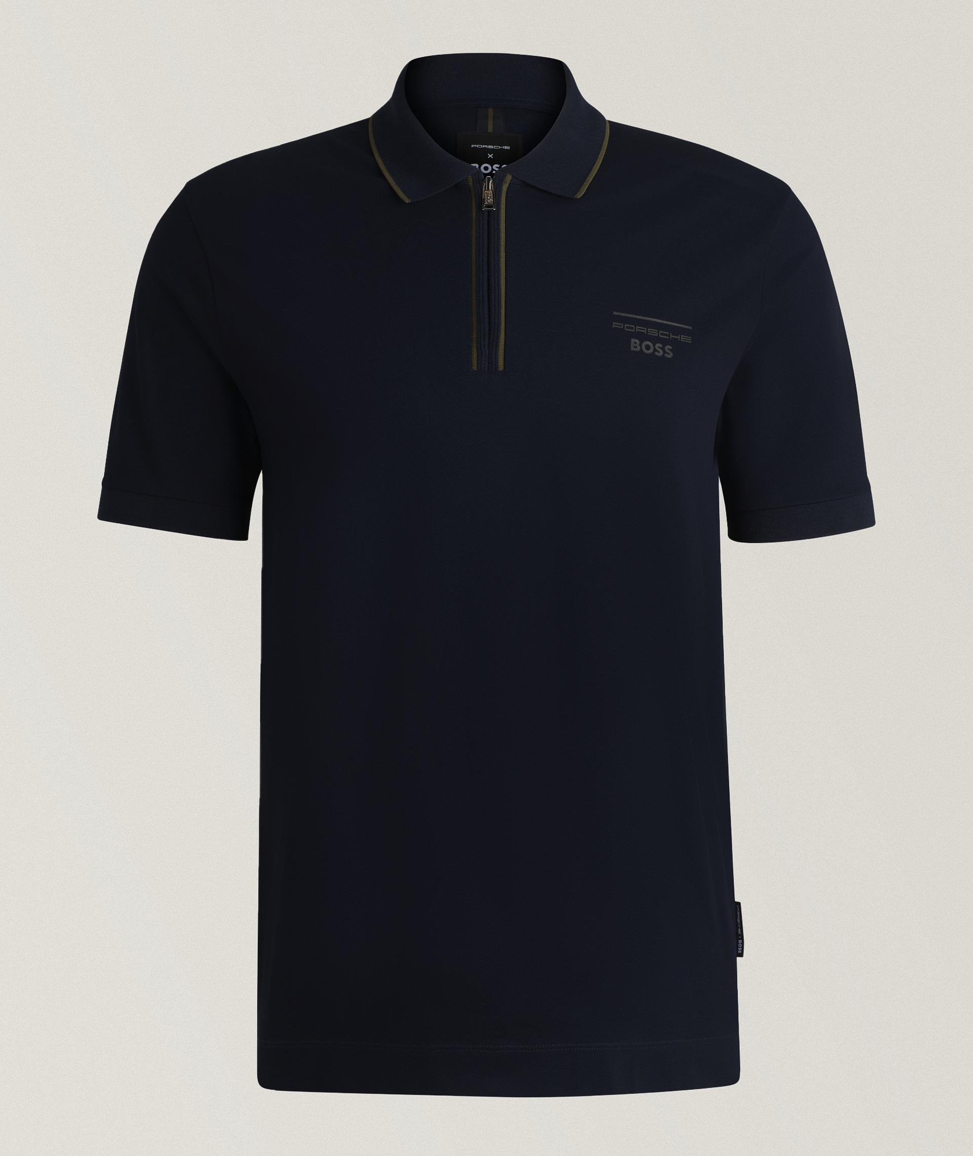 X Porsche Stretch-Cotton Zip Polo  image 0