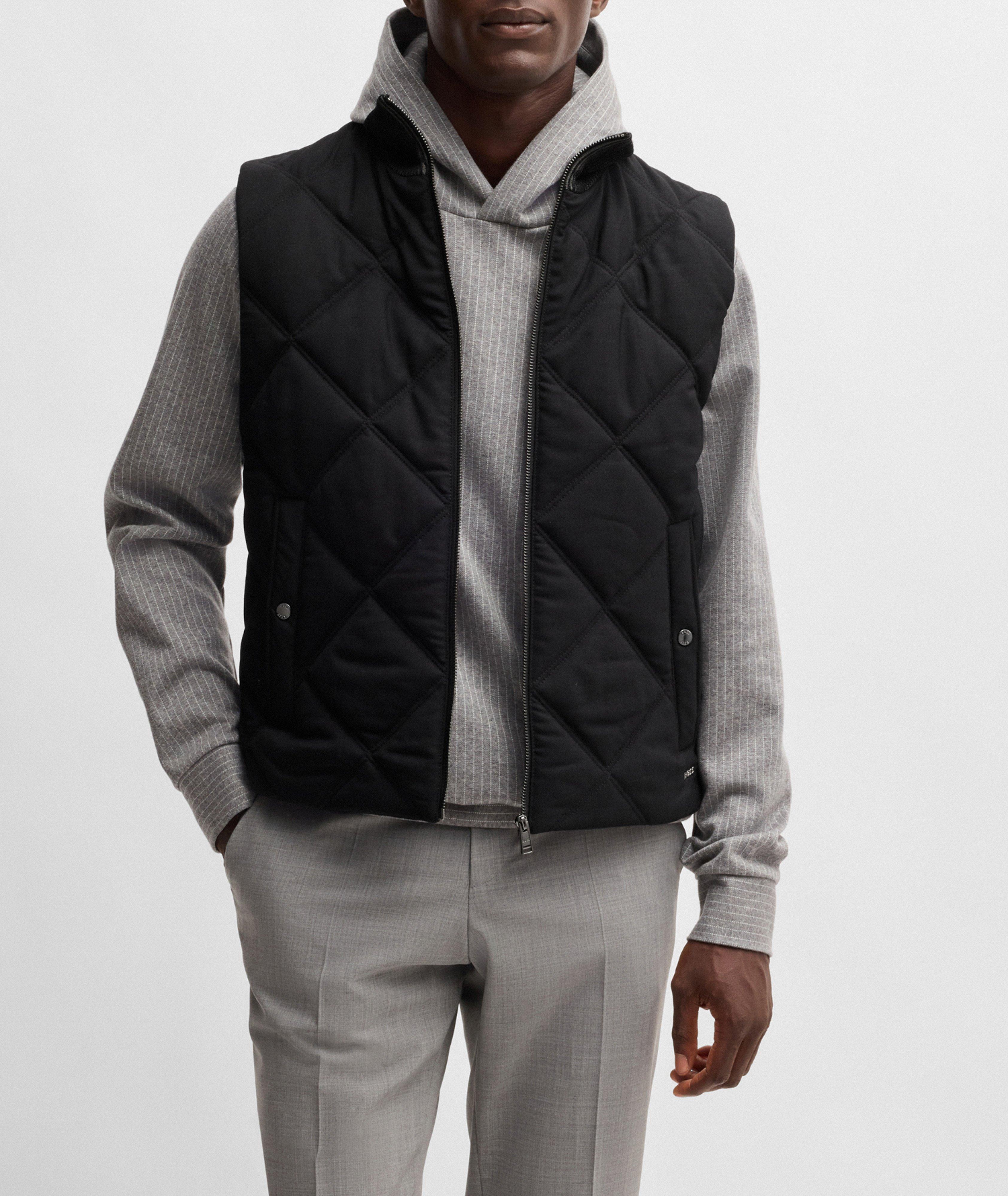 Contino Diamond-Quilted Ribbed Trim Vest image 1