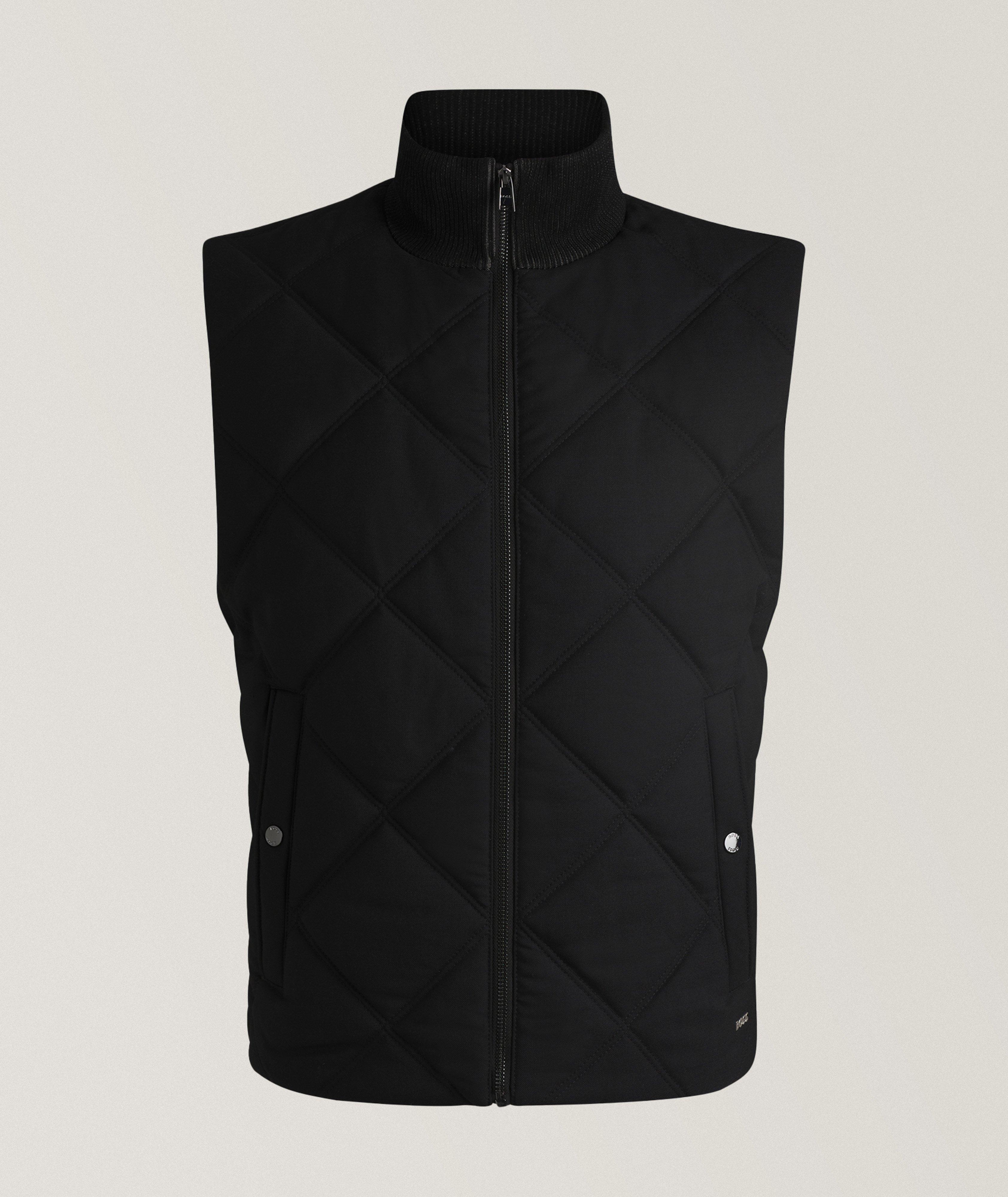 Contino Diamond-Quilted Ribbed Trim Vest image 0