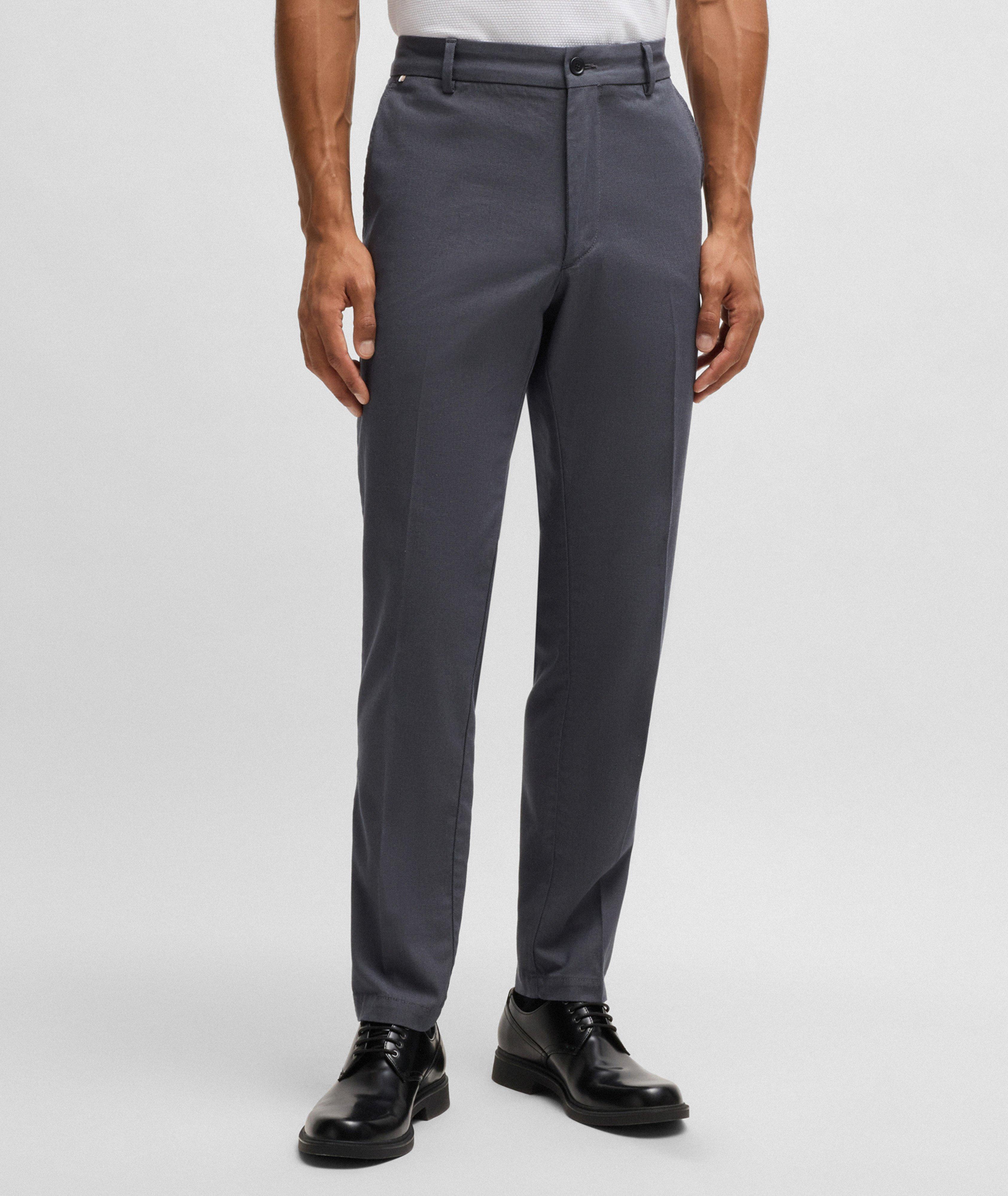 Kane Micro-Patterned Stretch-Cotton Pants image 1