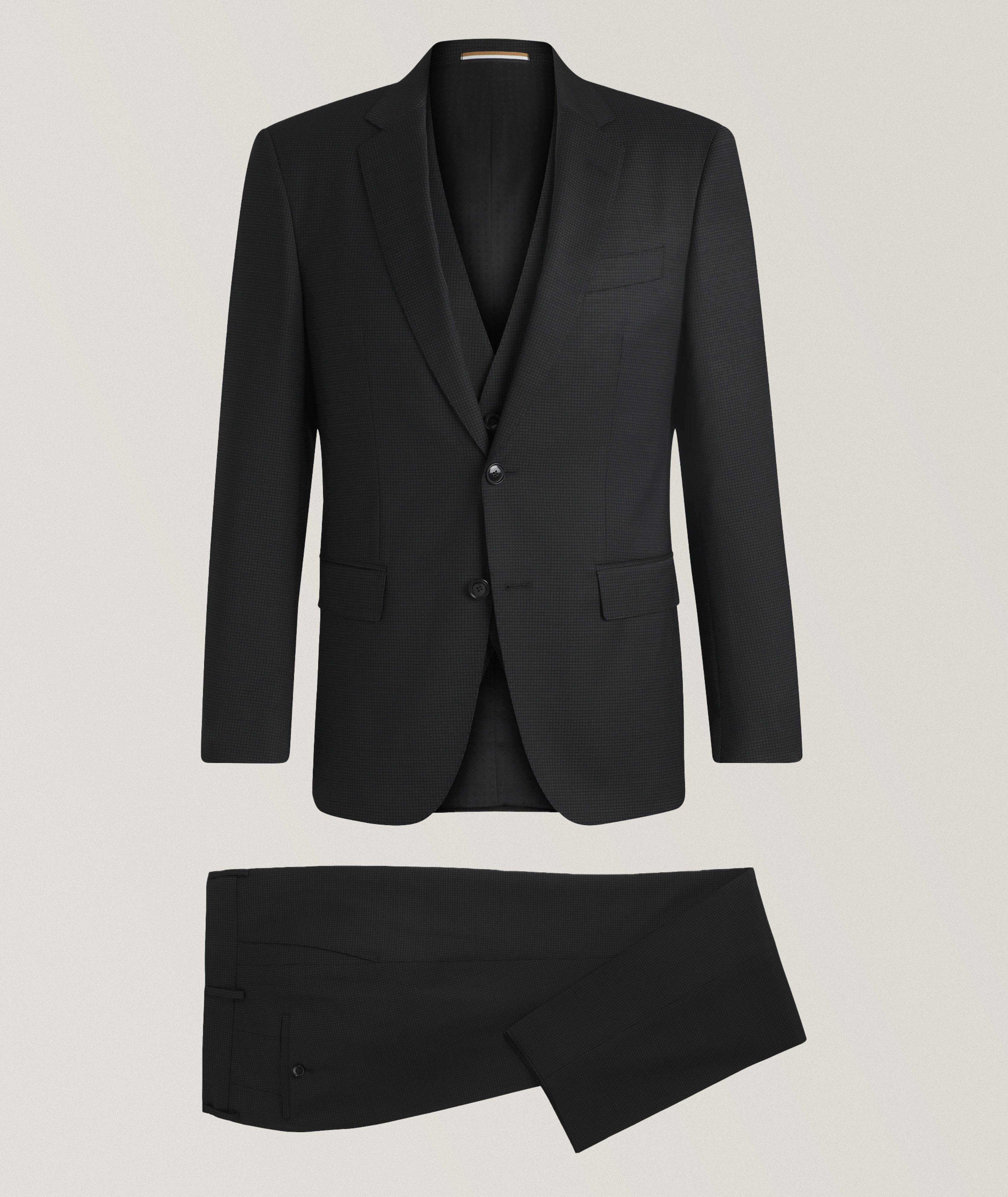 Patterned Strech-Wool Suit image 0