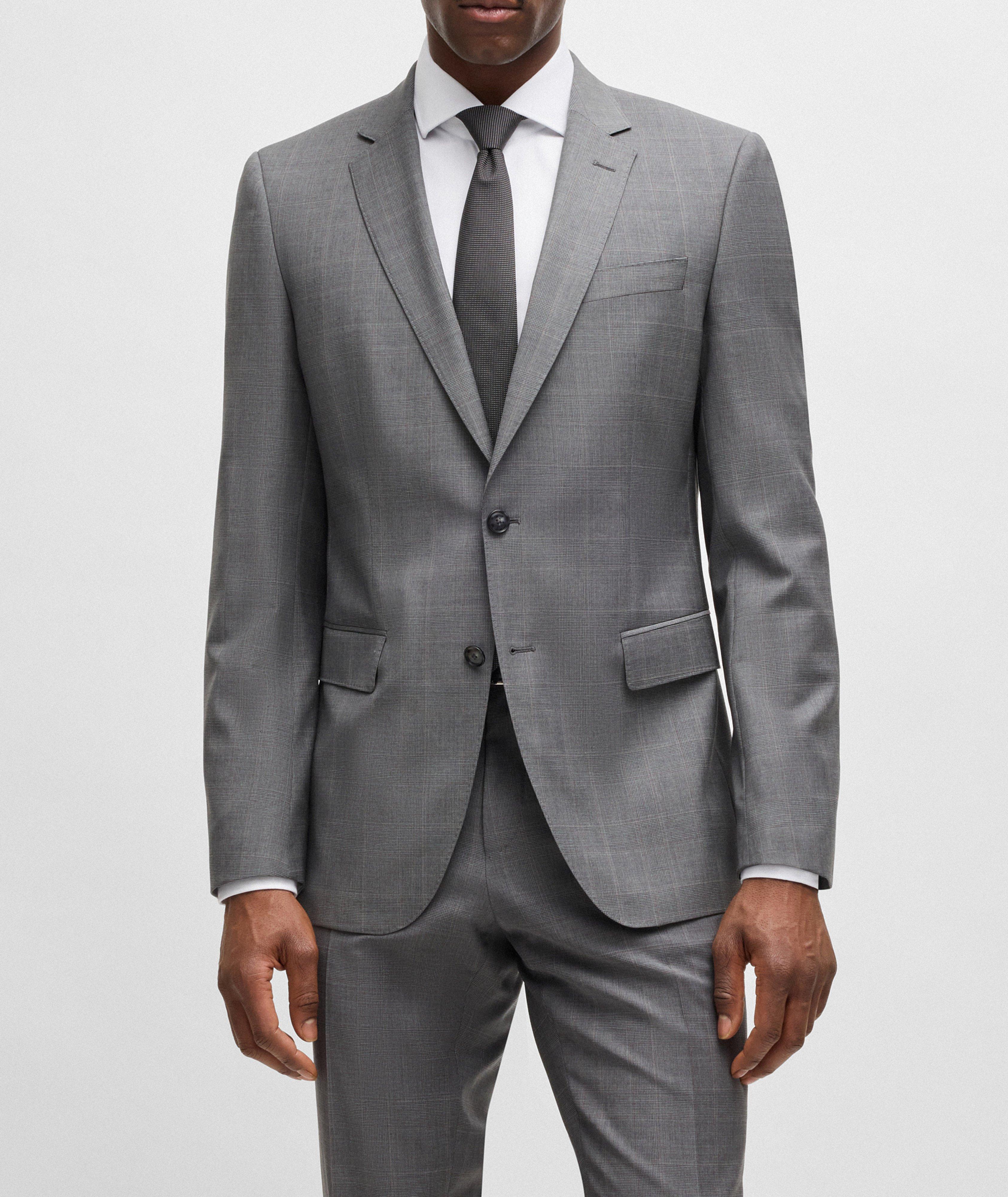 Slim-Fit Checked Virgin Wool Suit image 1