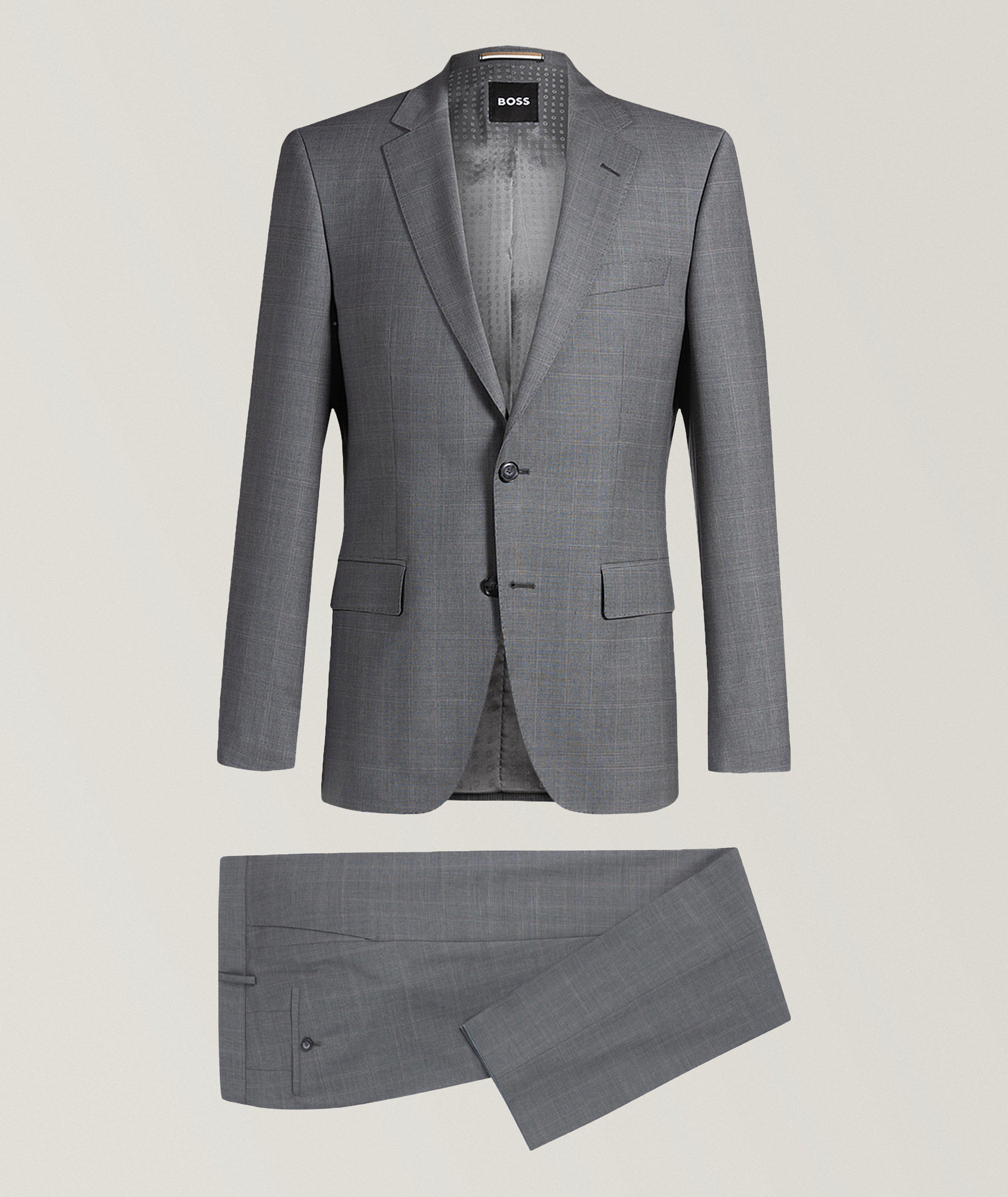 Slim-Fit Checked Virgin Wool Suit image 0