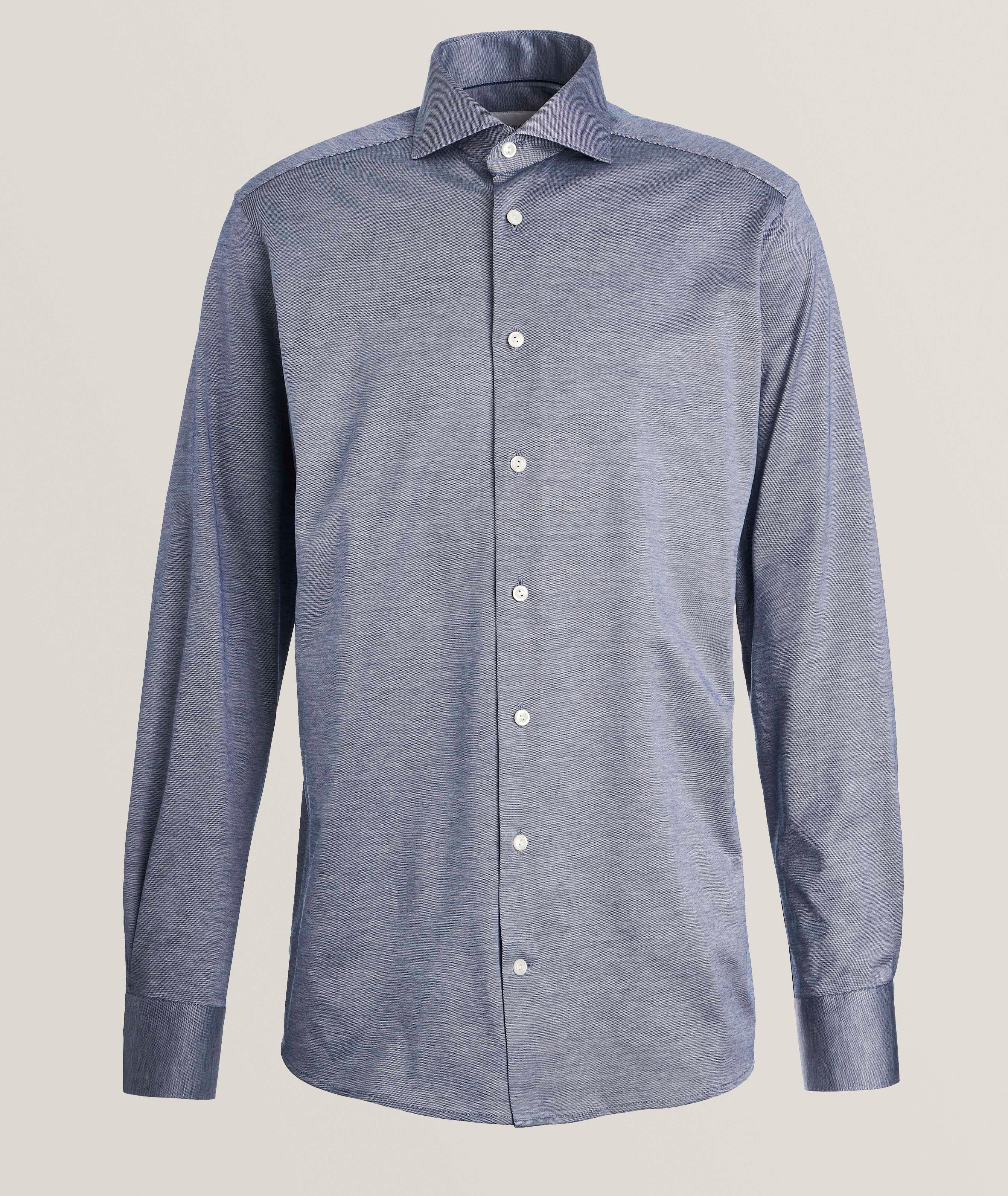 DARK BLUE FILO DI SCOZIA OXFORD SHIRT image 0