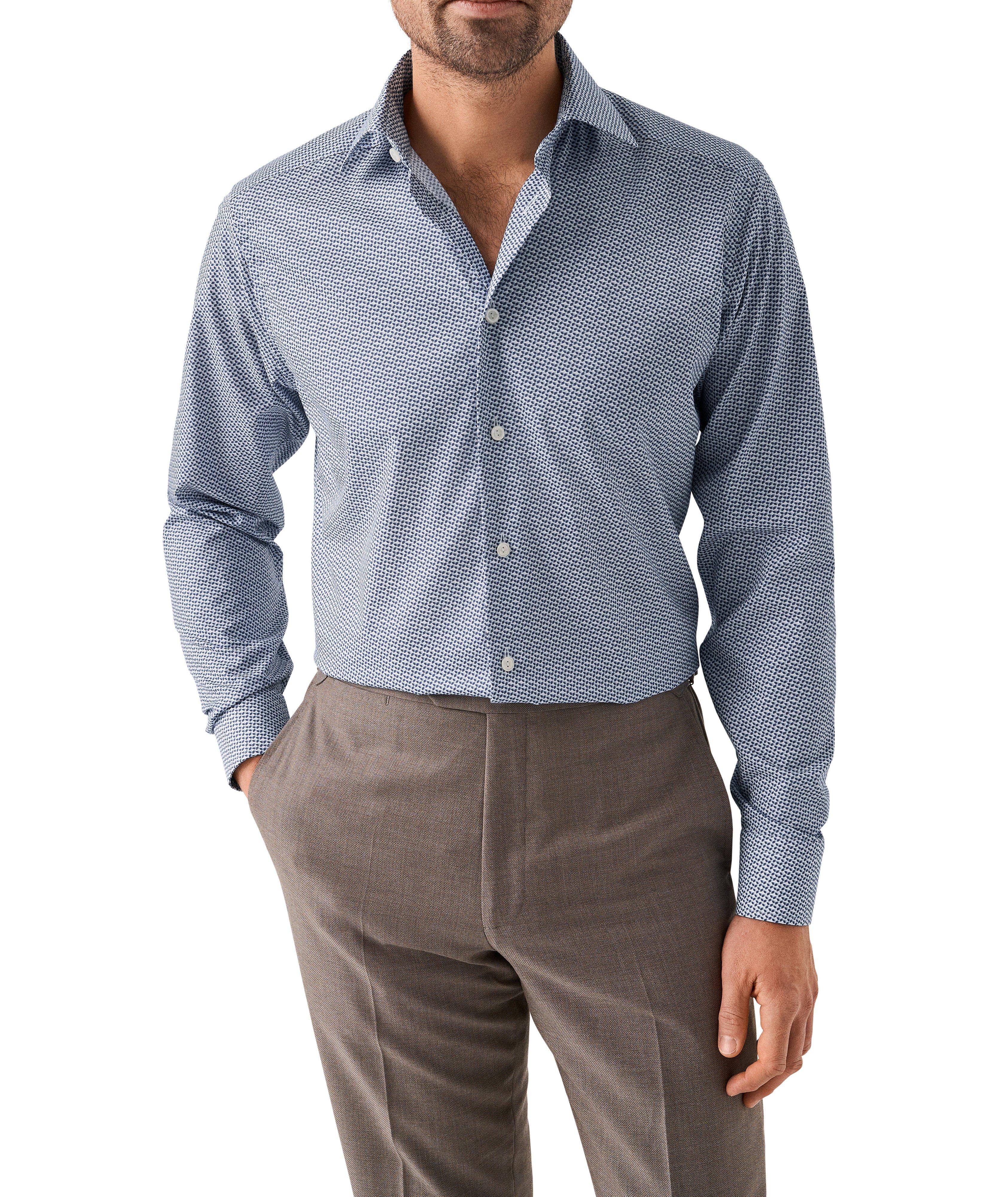 Slim-Fit Micro-Geometric Dress Shirt image 2