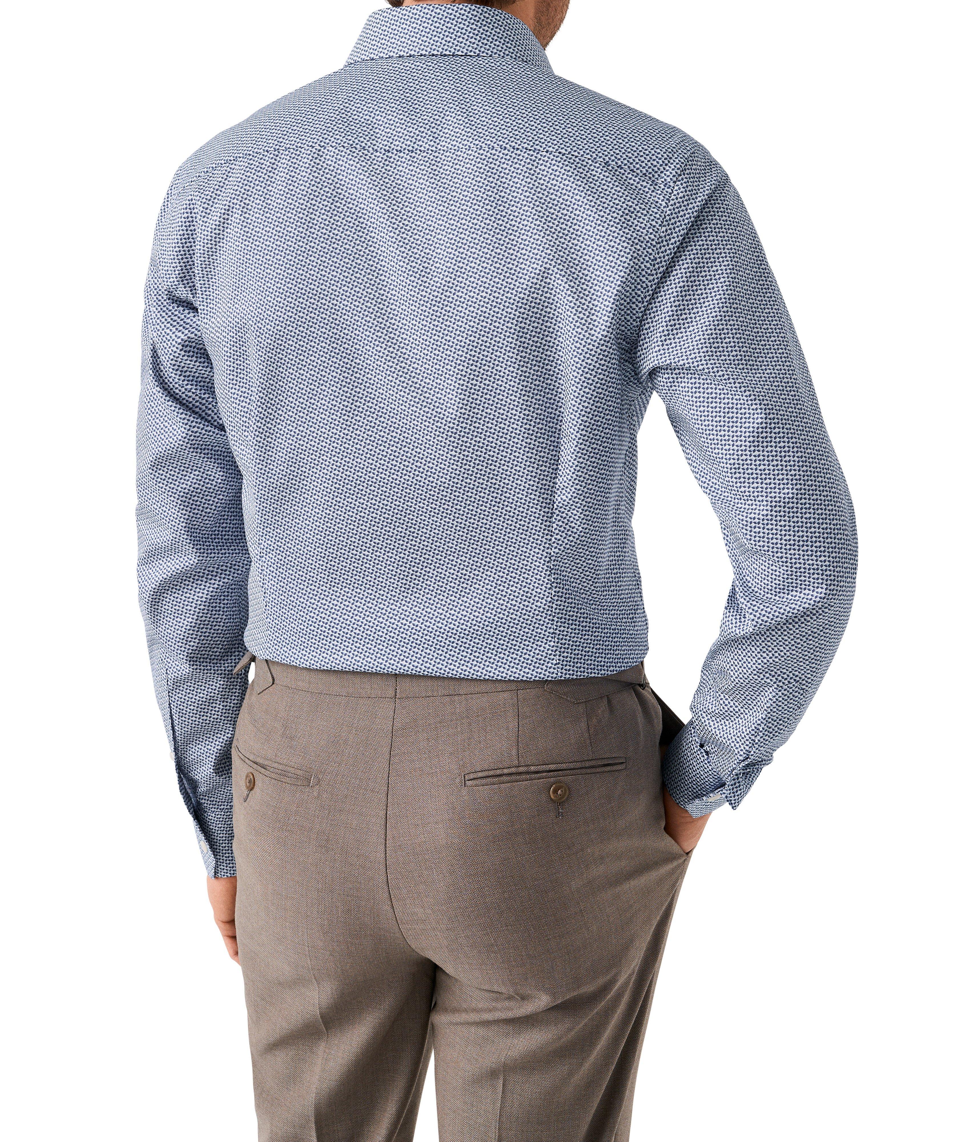 Slim-Fit Micro-Geometric Dress Shirt image 3