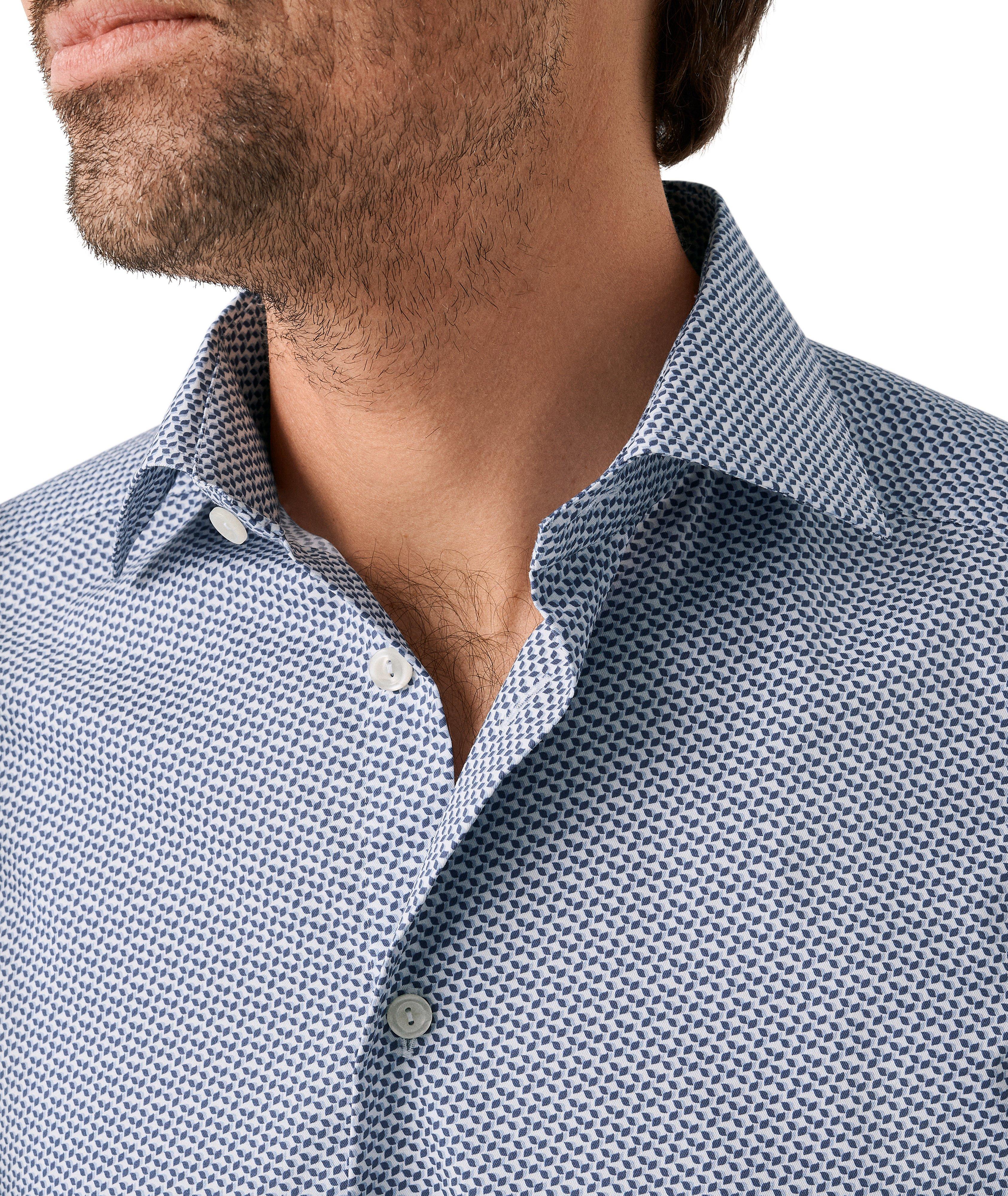 Slim-Fit Micro-Geometric Dress Shirt image 4