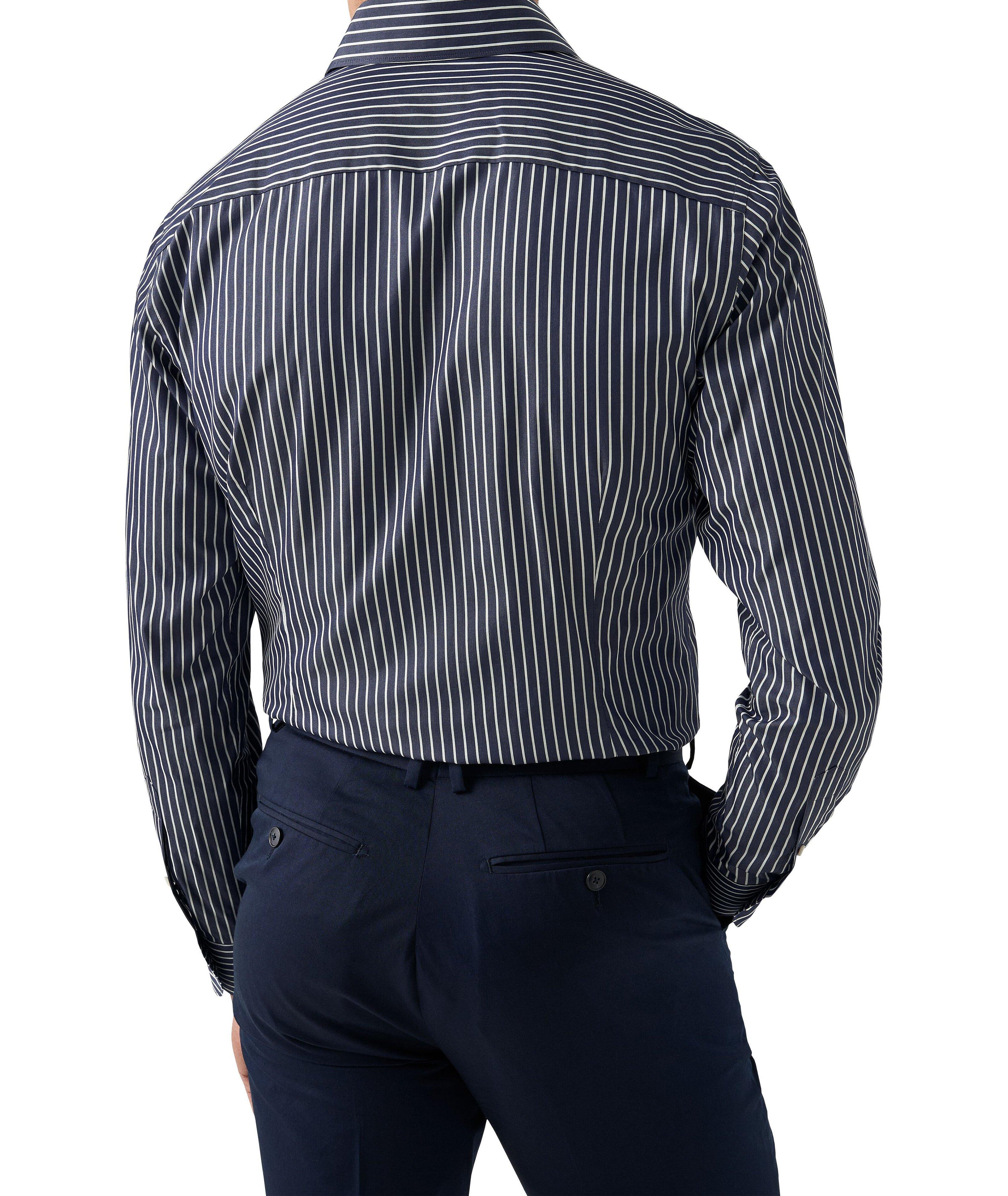 Slim-Fit Elevated Cotton & Silk Stripe Shirt image 3