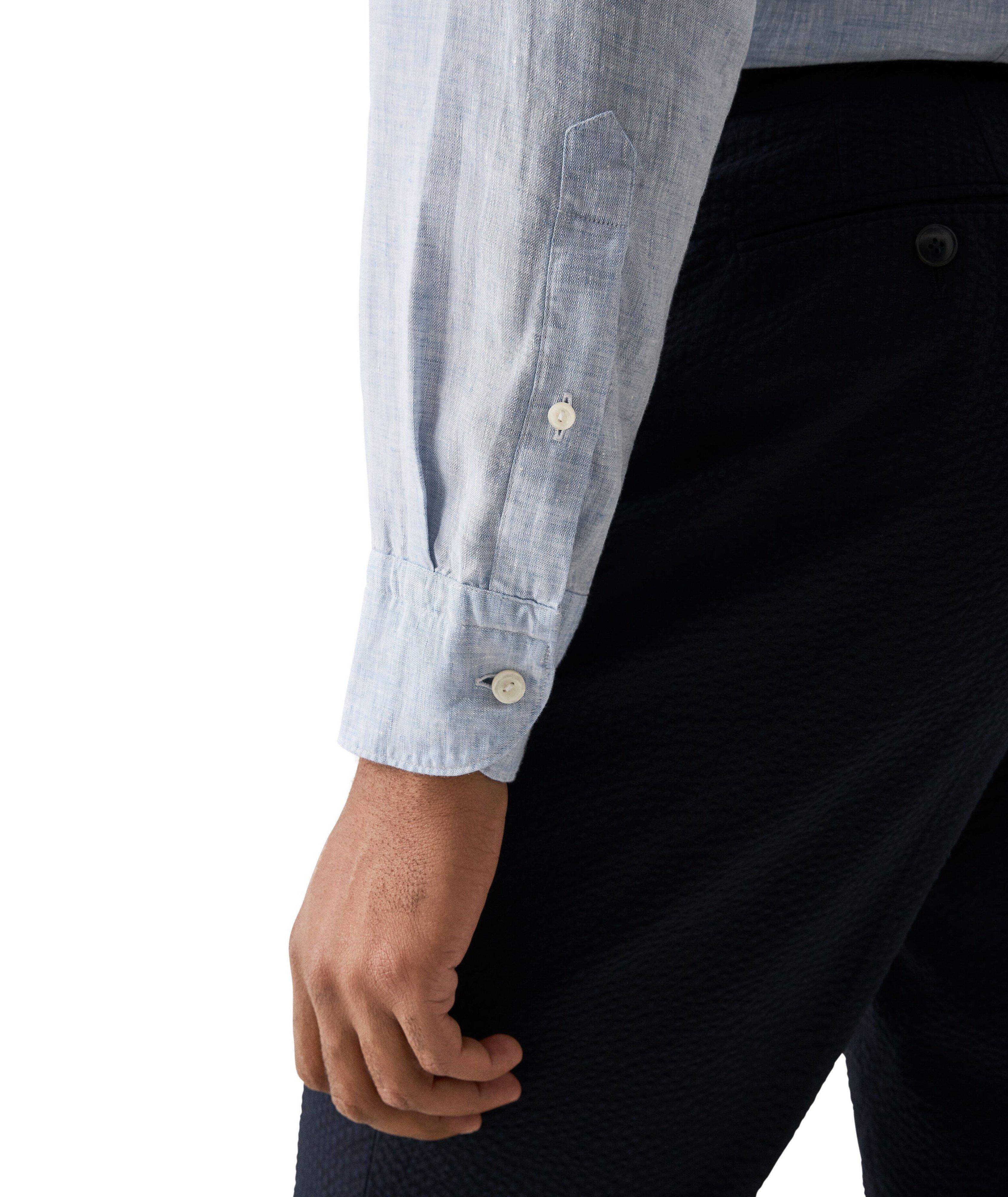 Contemporary-Fit Solid Linen Shirt image 4