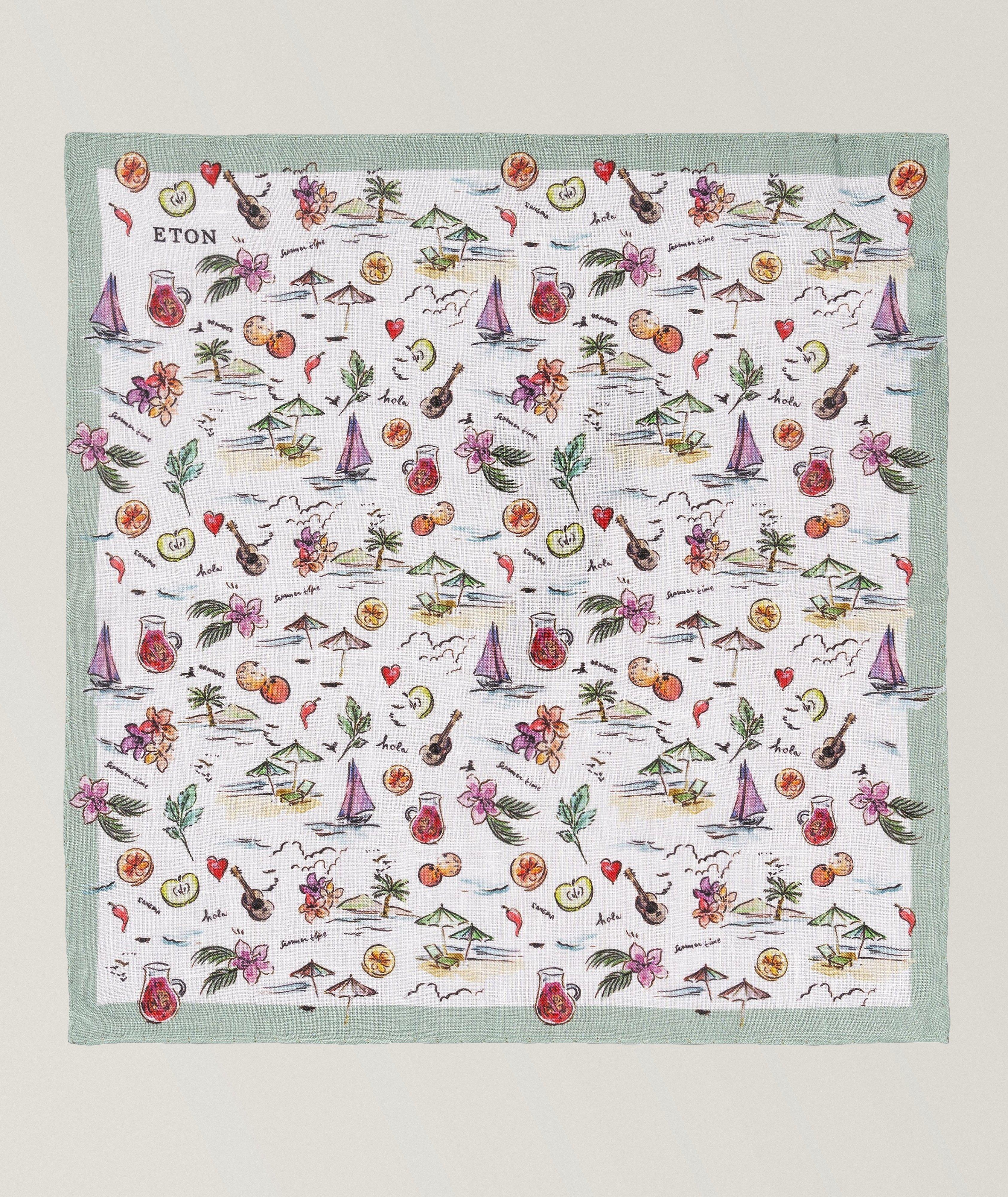 Motif Linen Pocket Square image 1