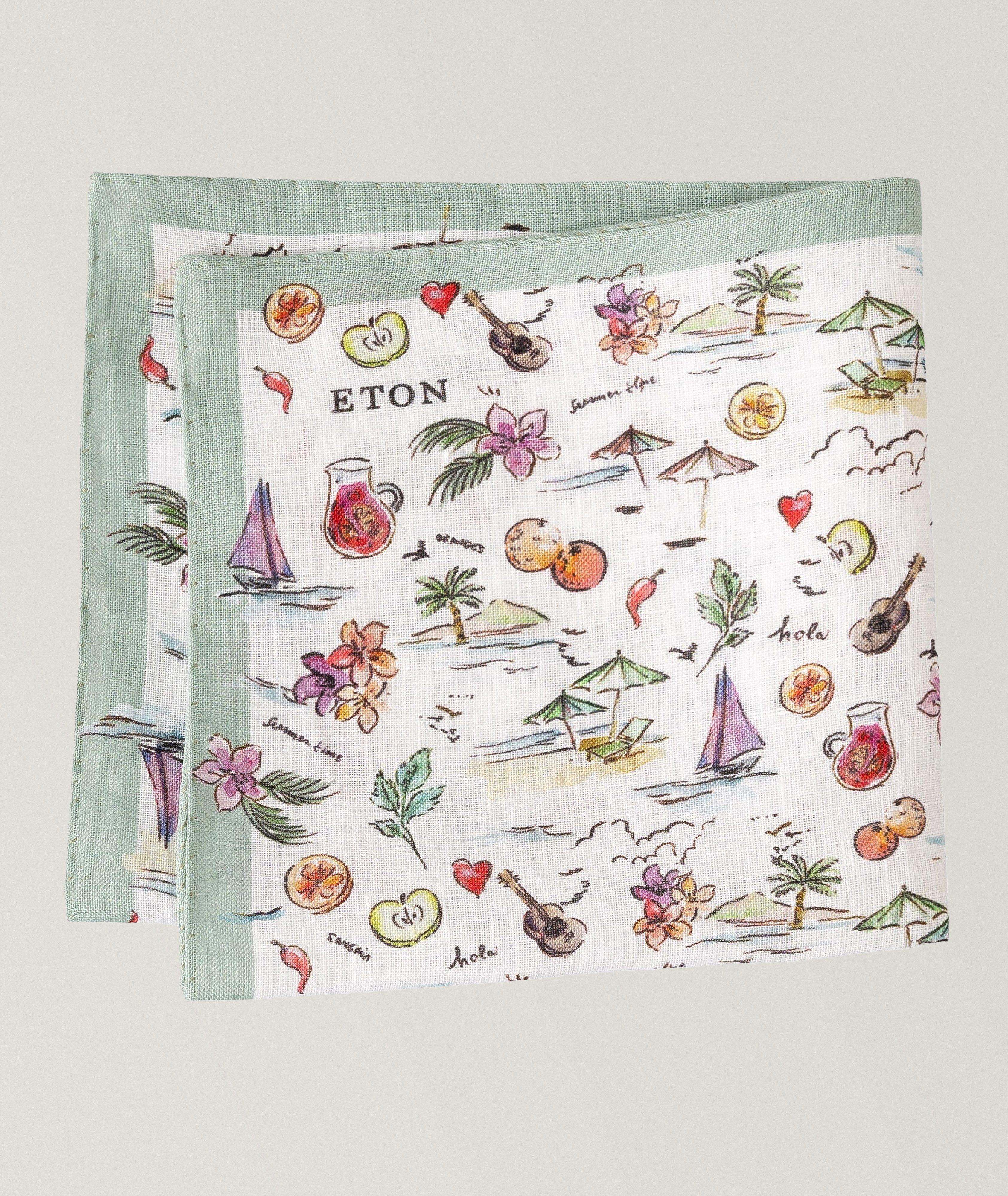 Eton Motif Linen Pocket Square