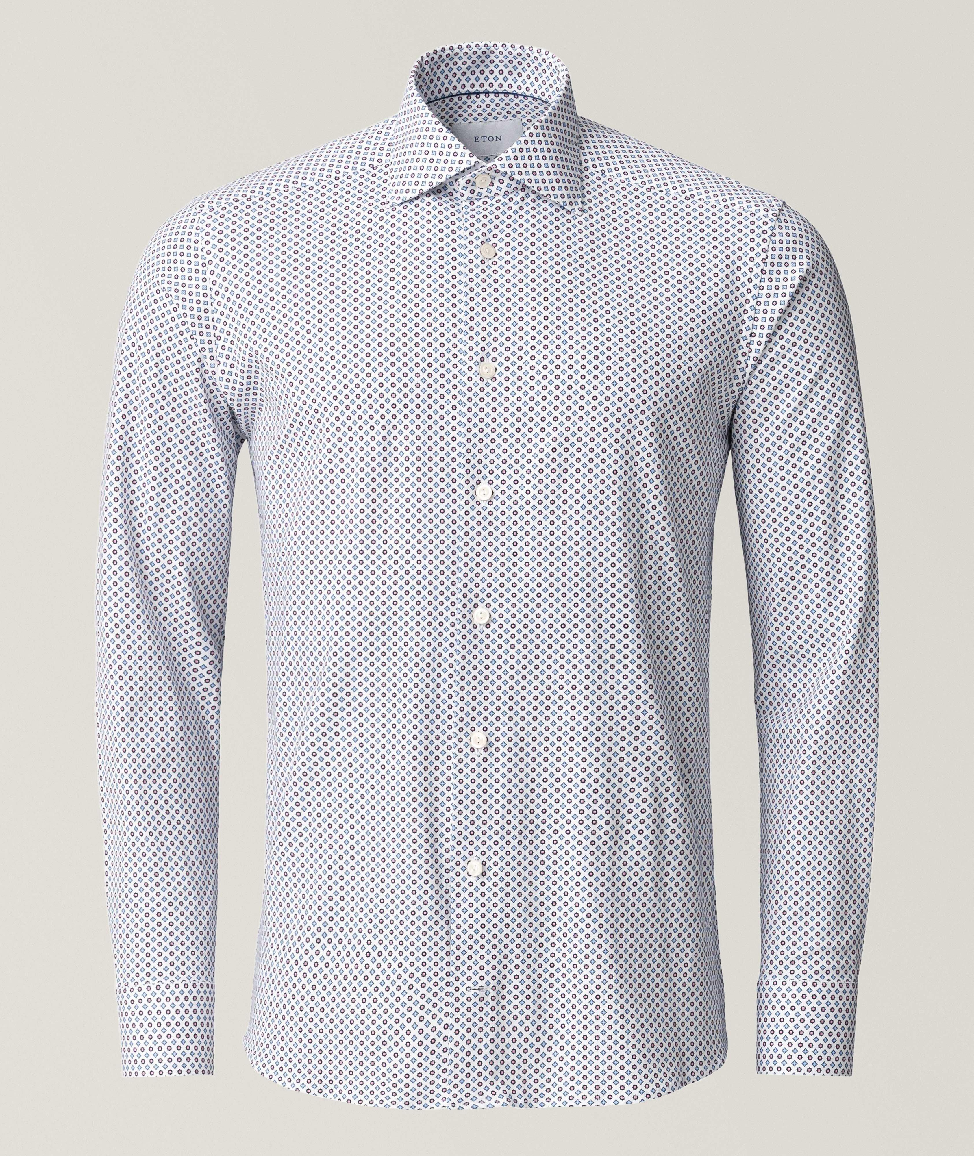 Slim-Fit Geometric 4Flex Dress Shirt image 1