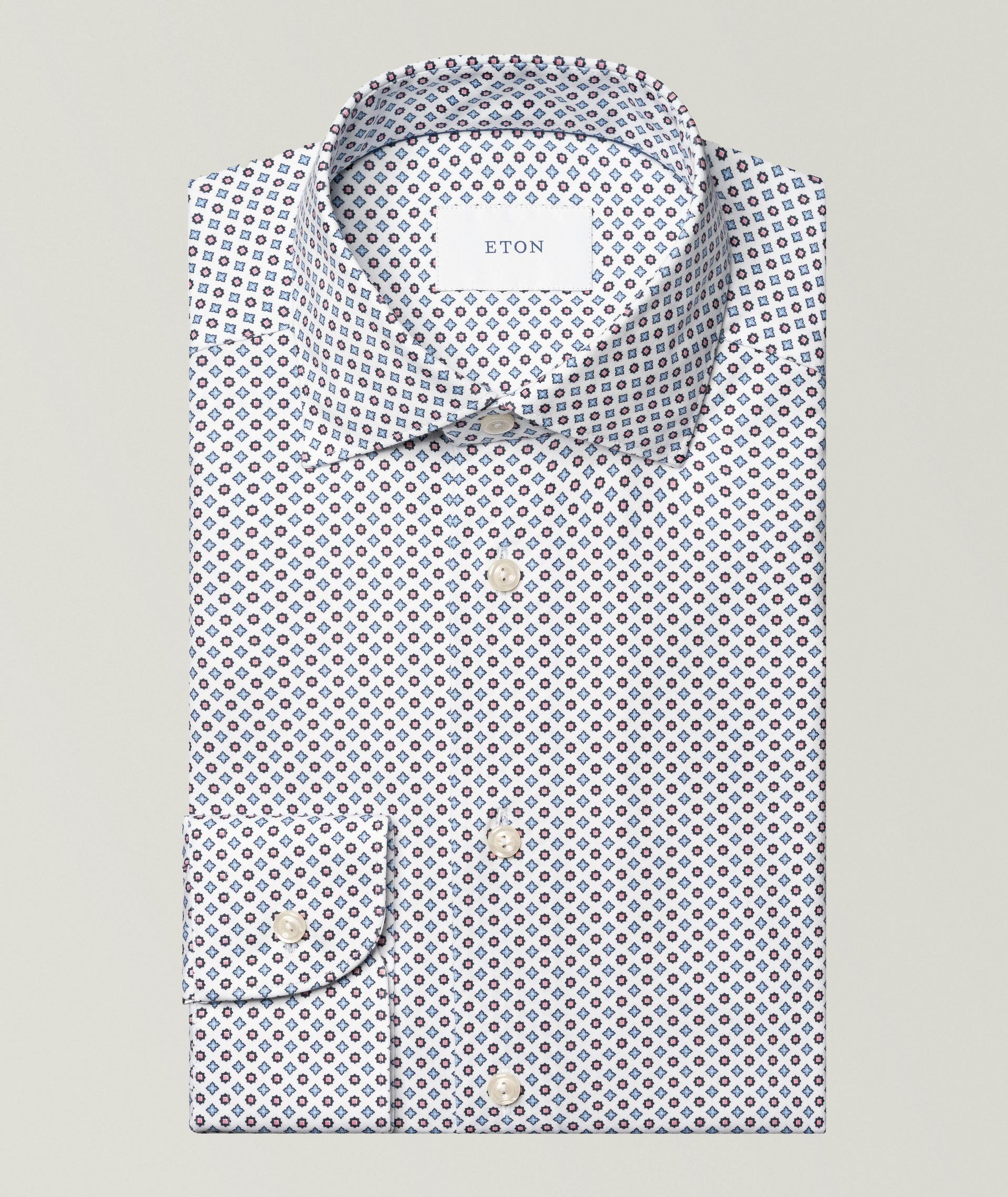 Slim-Fit Geometric 4Flex Dress Shirt image 0