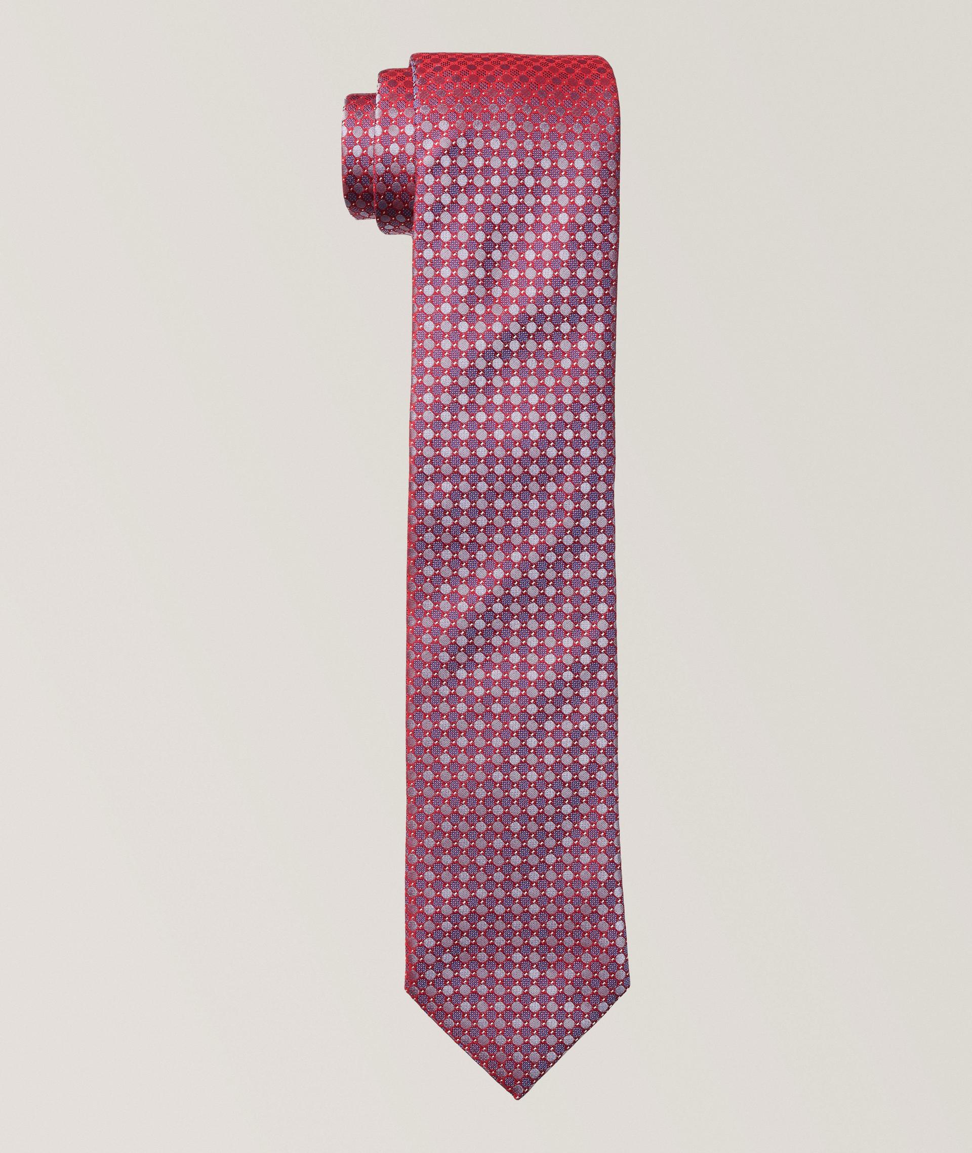 Geometric Woven Silk Tie image 0