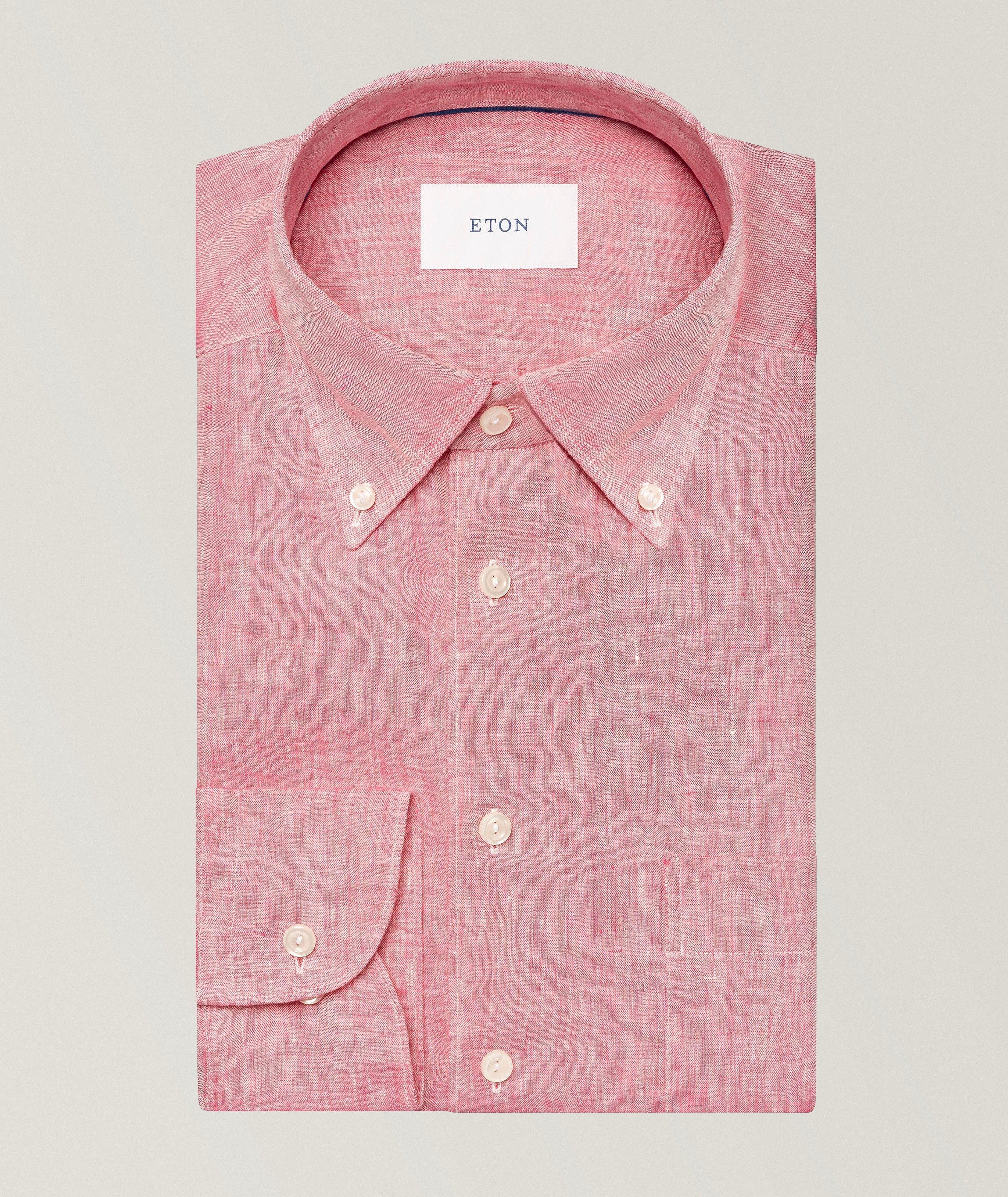 Slim-Fit Plain Weave Linen Shirt image 1