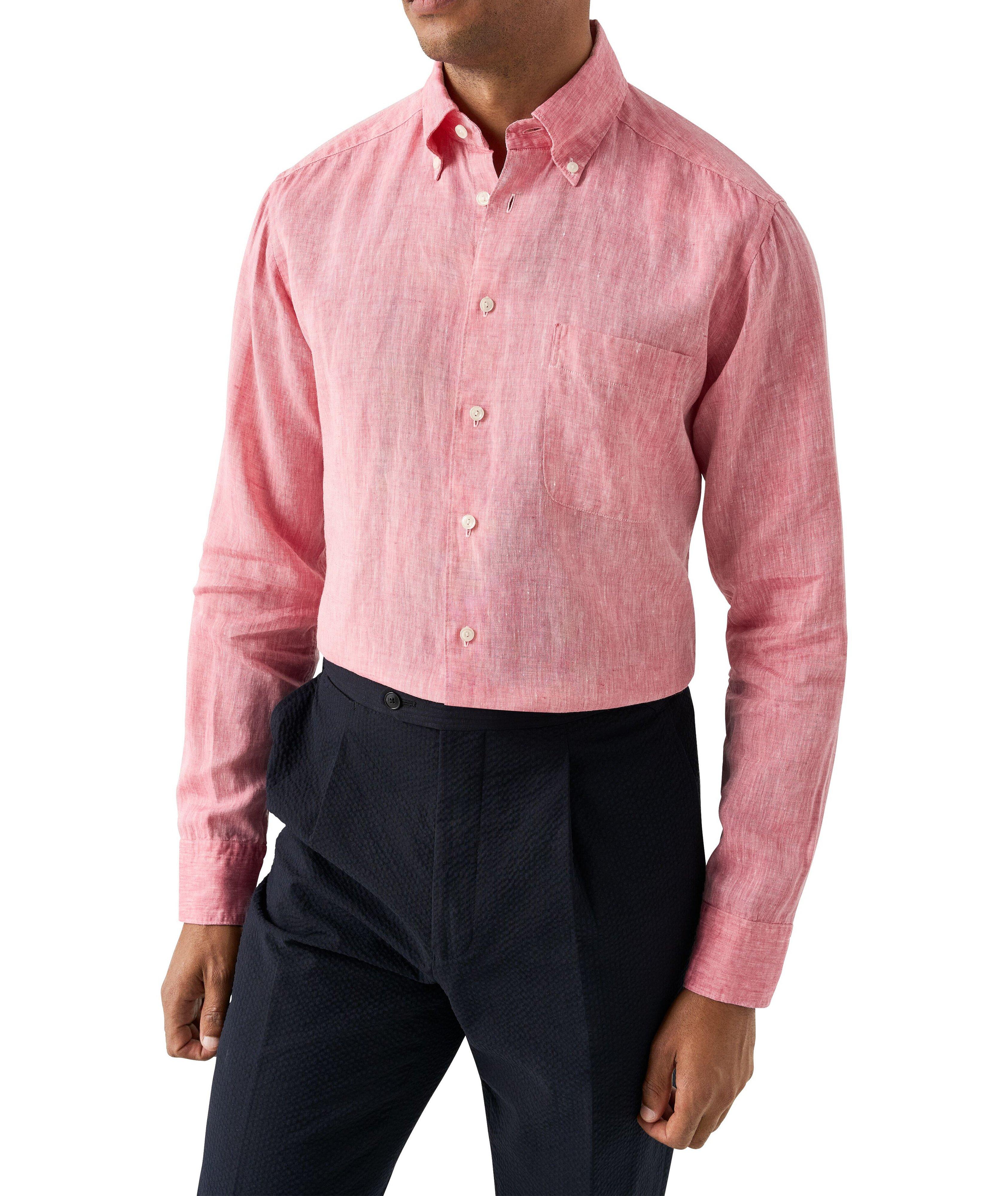 Slim-Fit Plain Weave Linen Shirt image 2