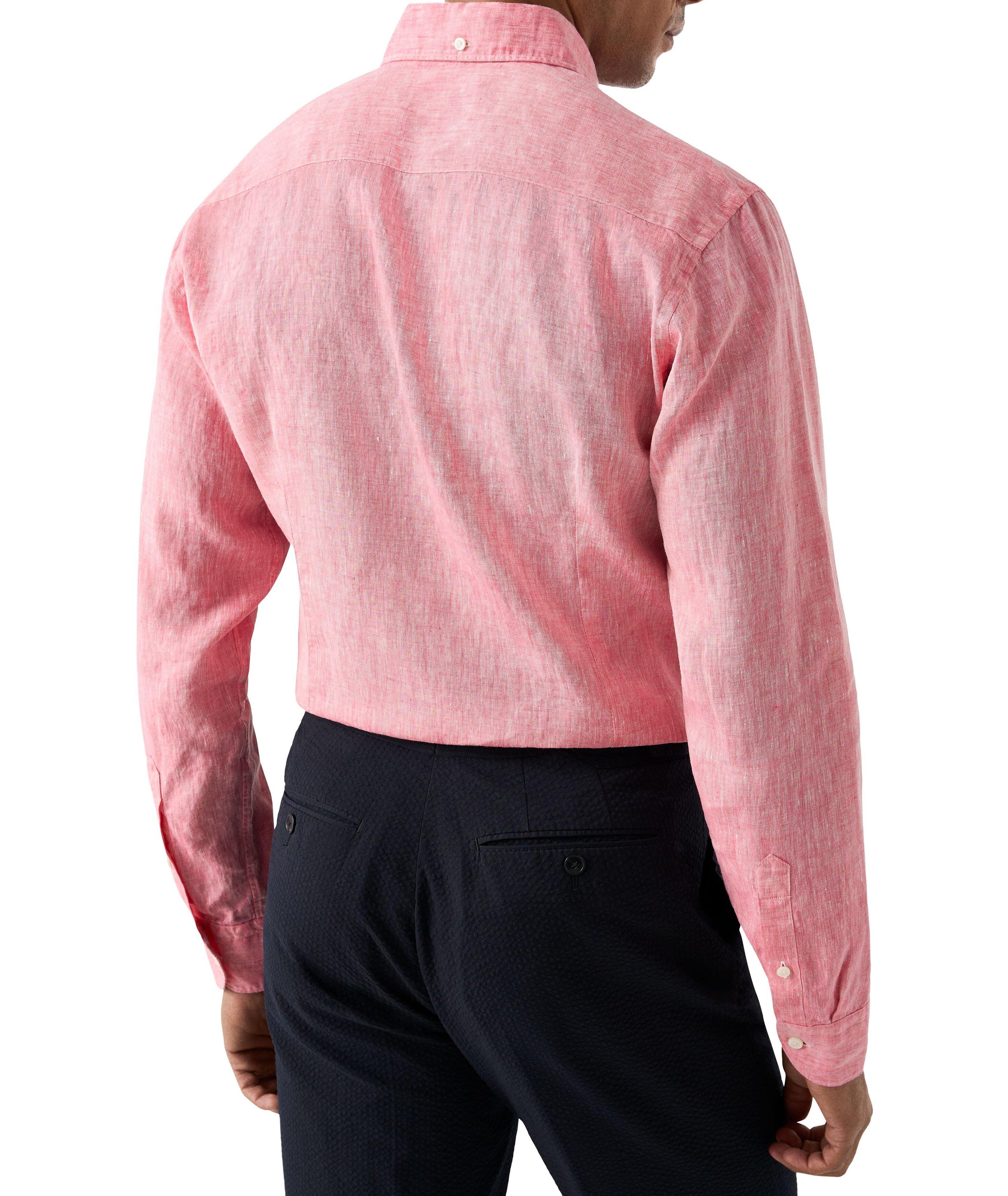 Slim-Fit Plain Weave Linen Shirt image 3