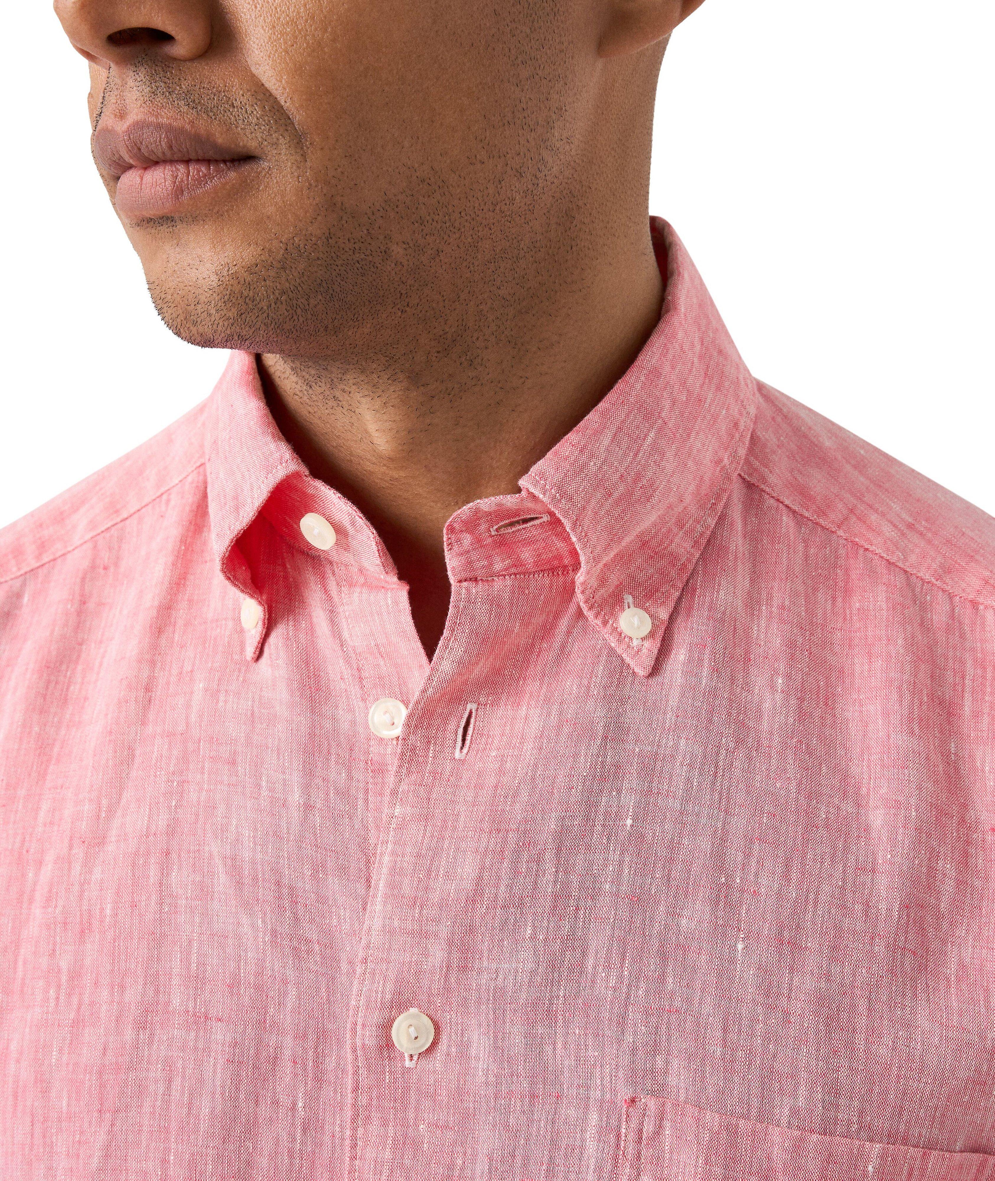 Slim-Fit Plain Weave Linen Shirt image 4