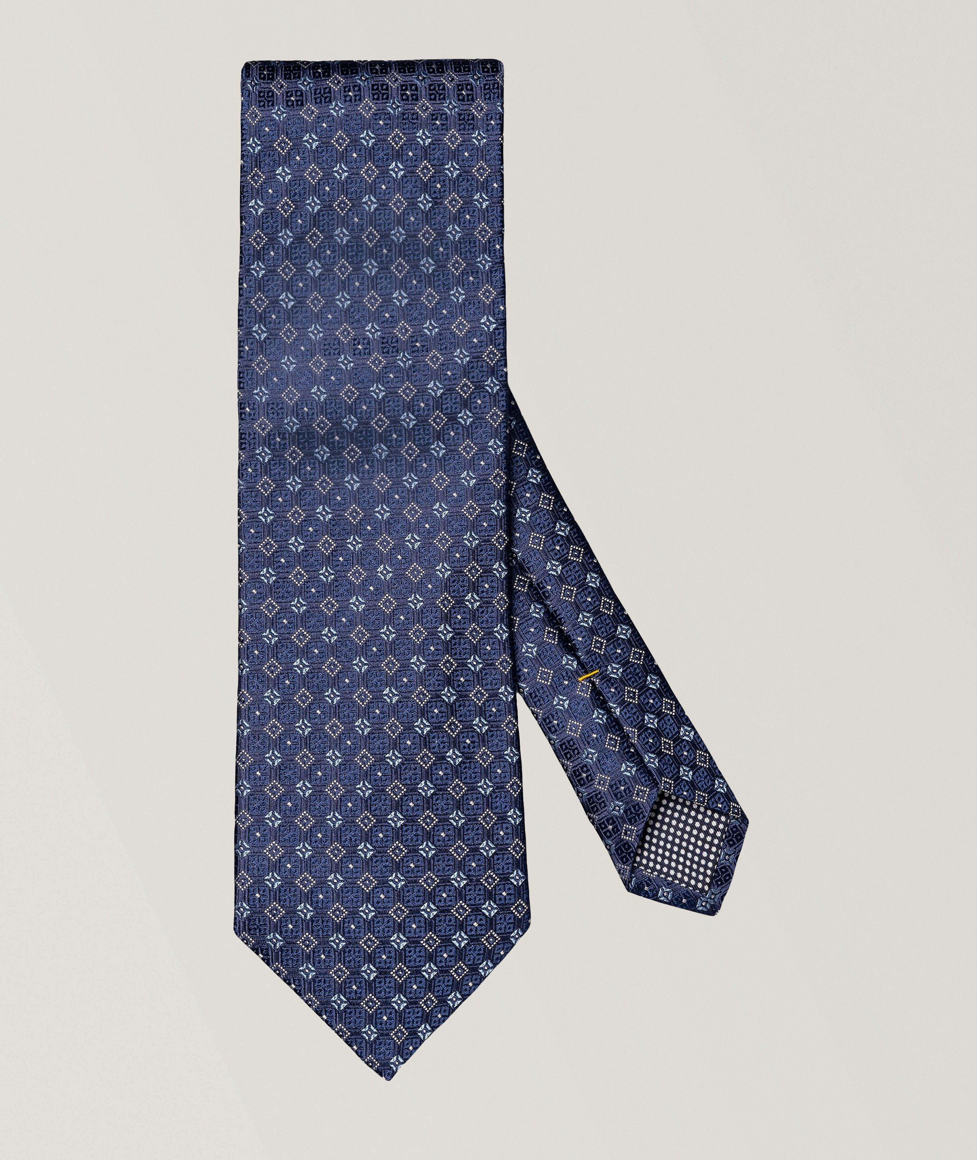 Geometric Woven Silk Tie image 0