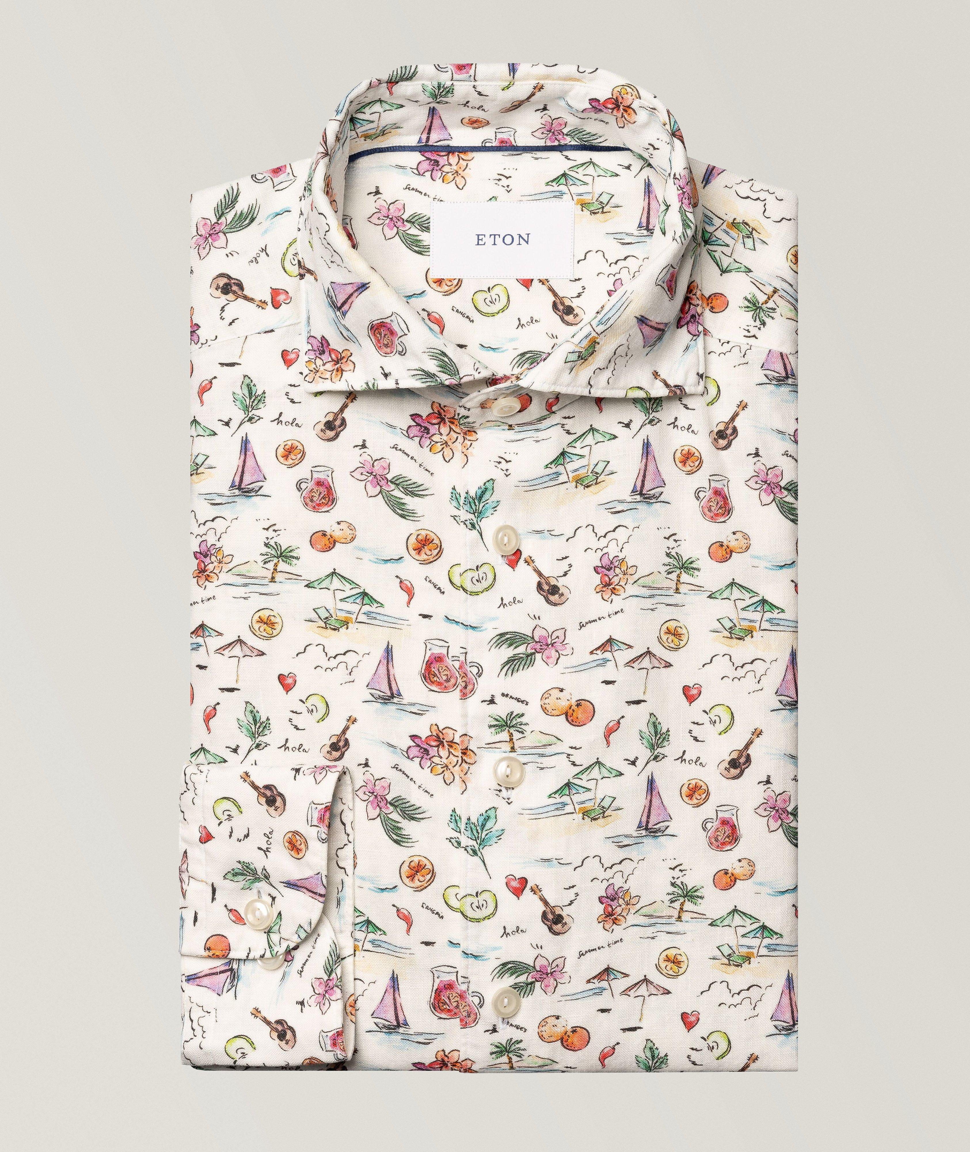Chemise en lin à motif estival image 1