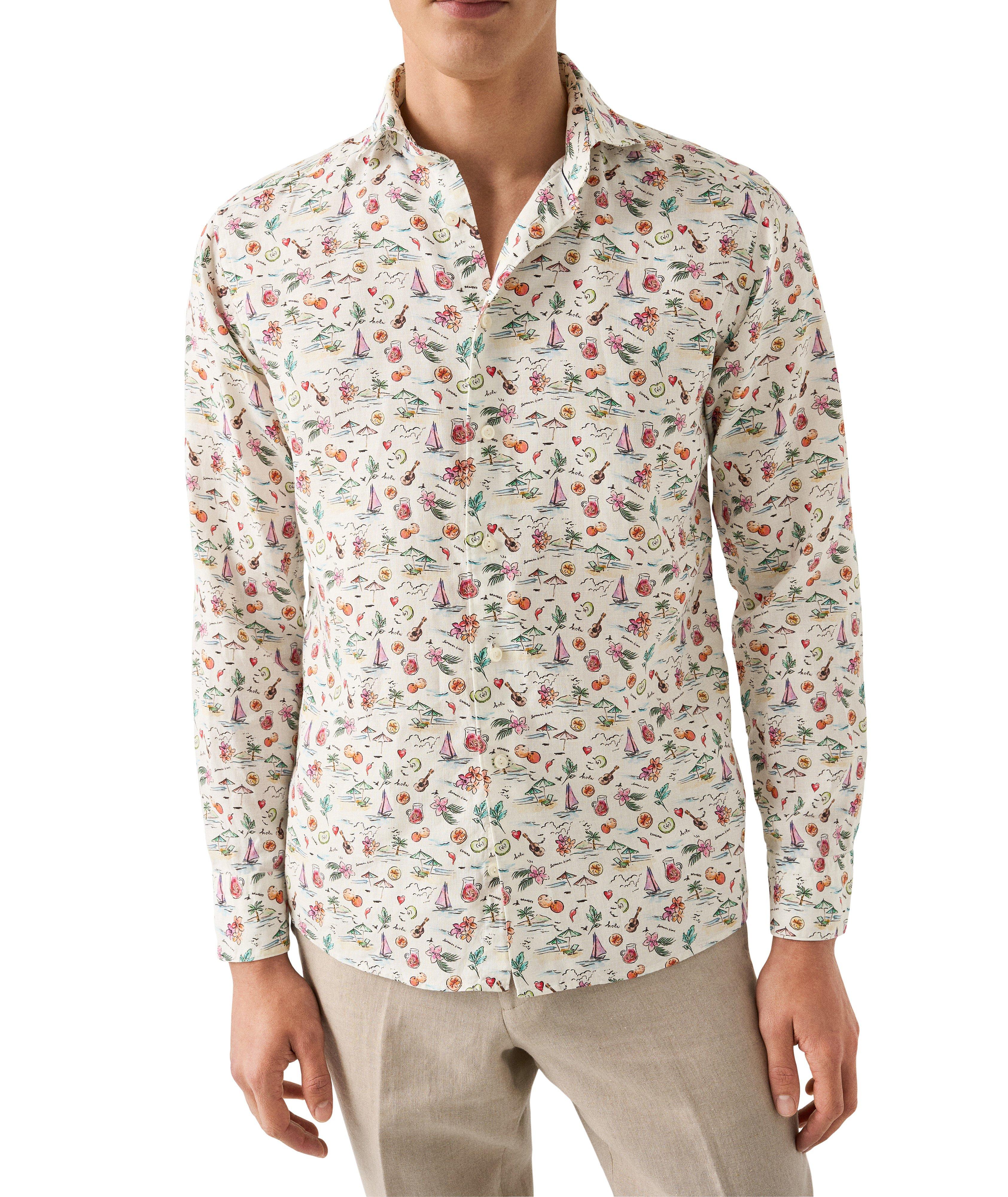 Chemise en lin à motif estival image 2