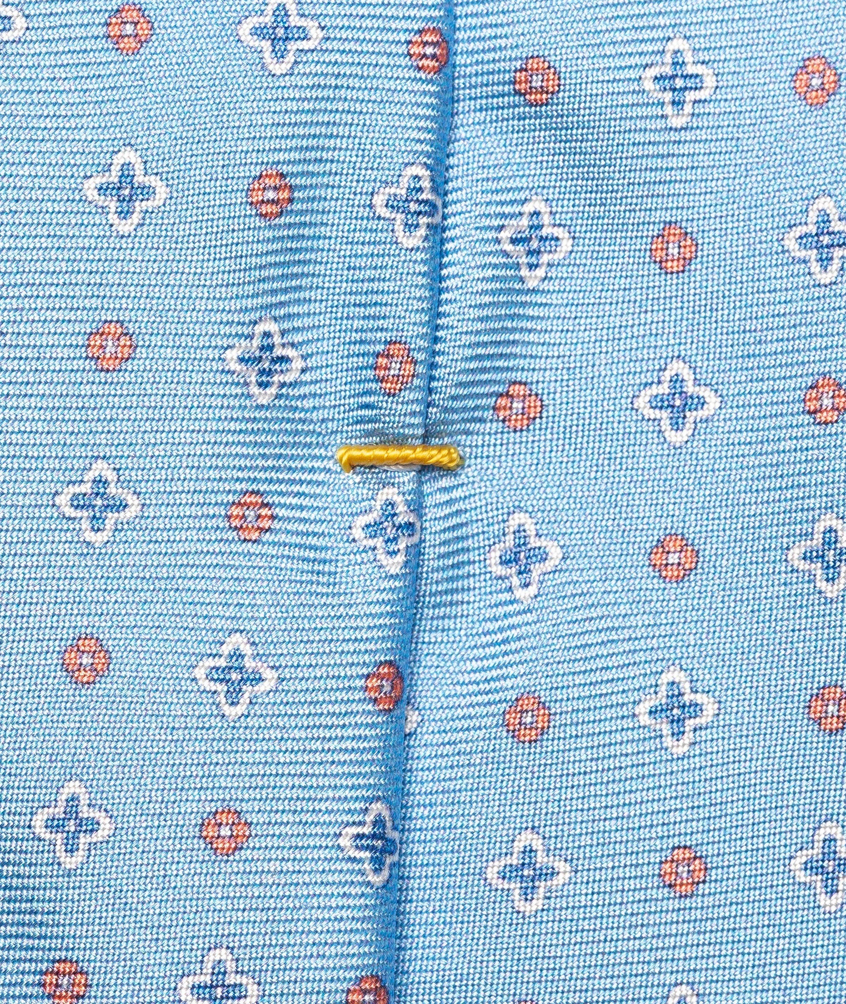 Micro-Floral Print Silk Tie image 1