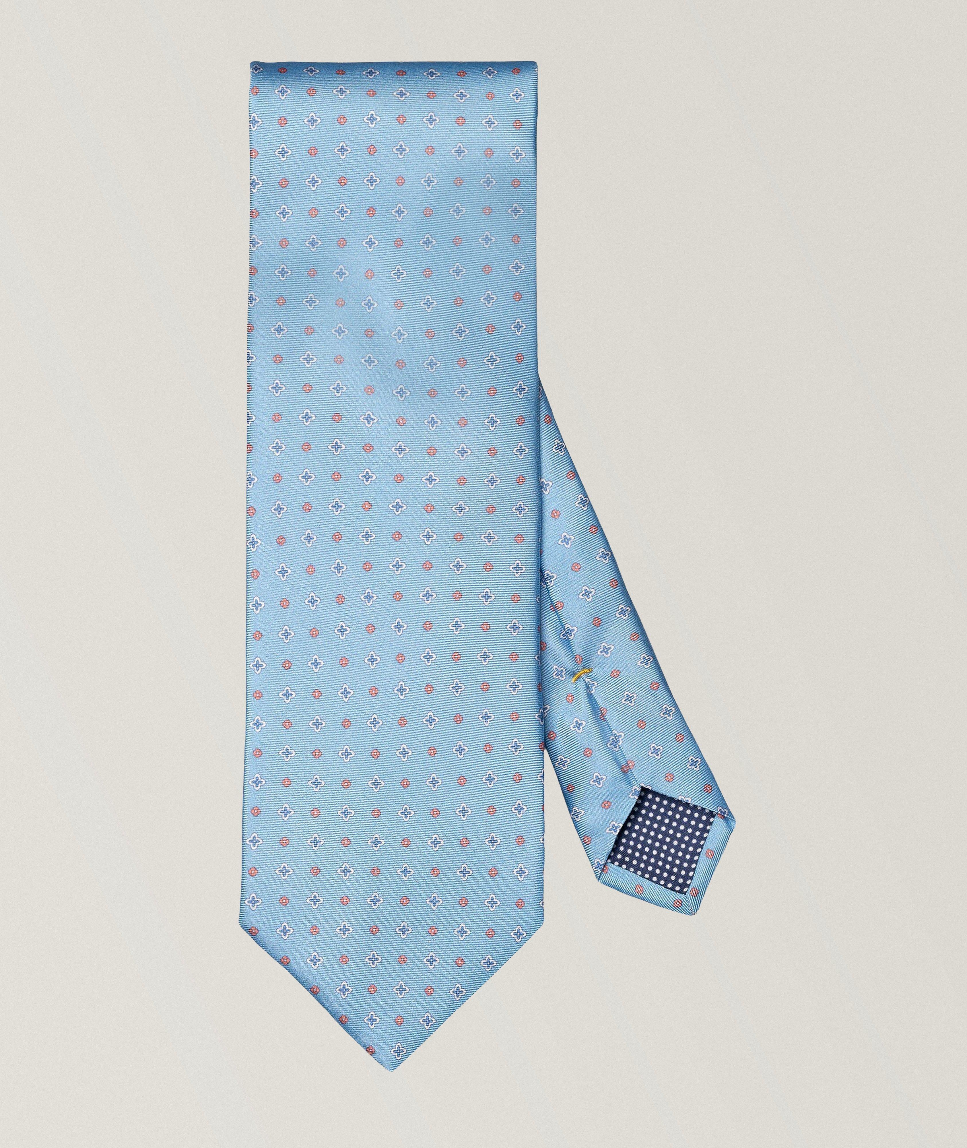 Micro-Floral Print Silk Tie image 0