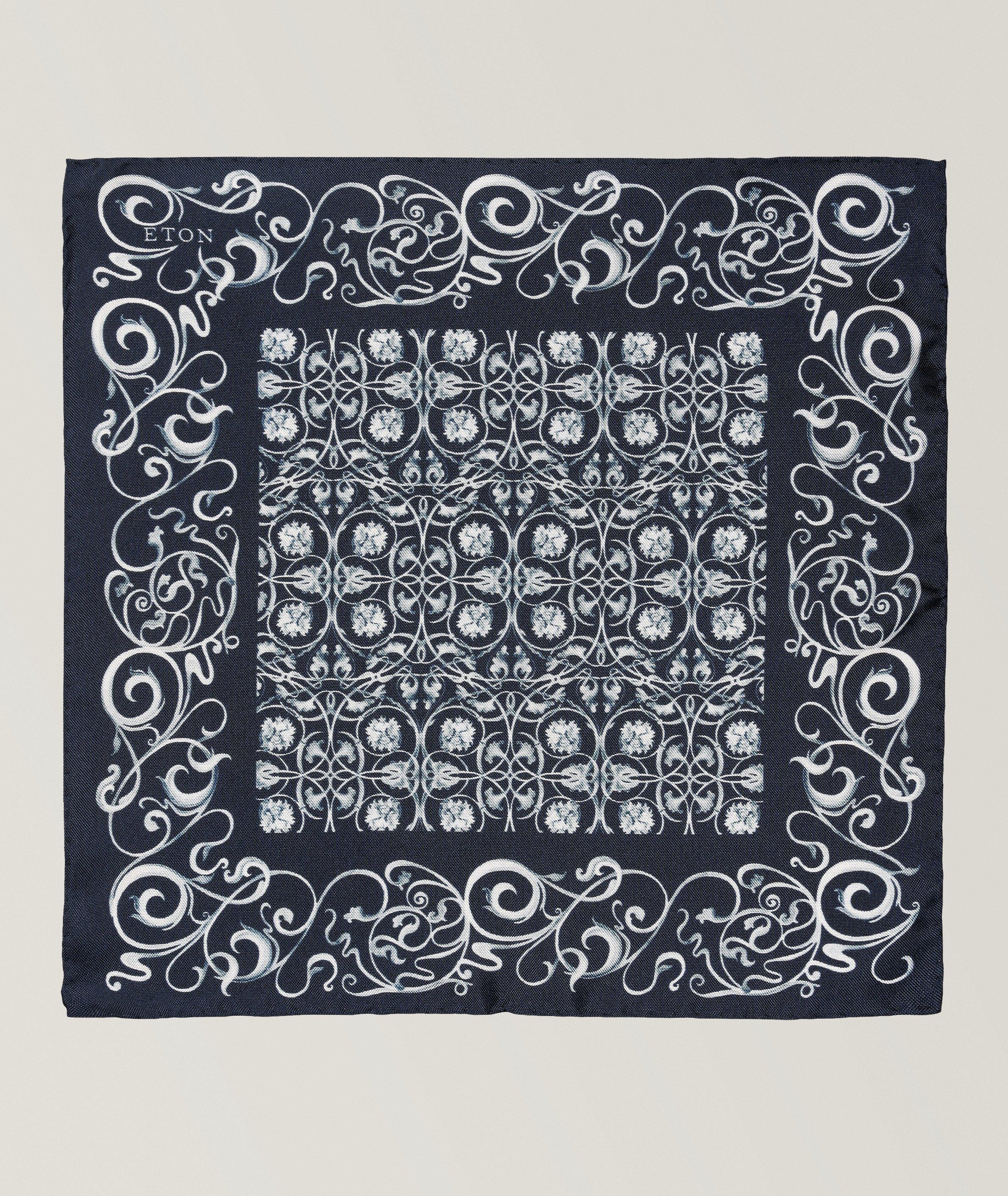 Floral Motif Silk Pocket Square image 1