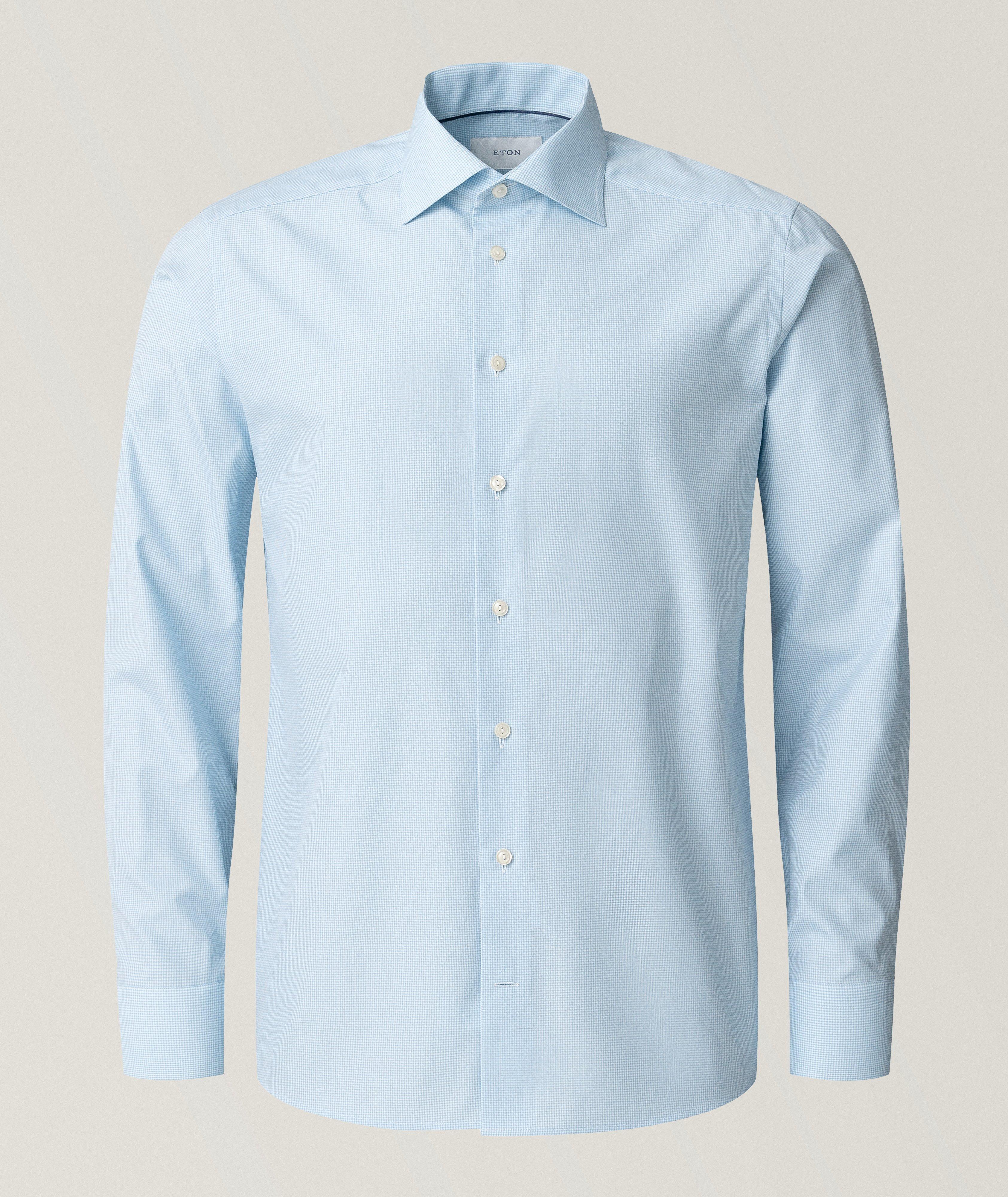 Slim-Fit Fine Check Twill Dress Shirt image 1