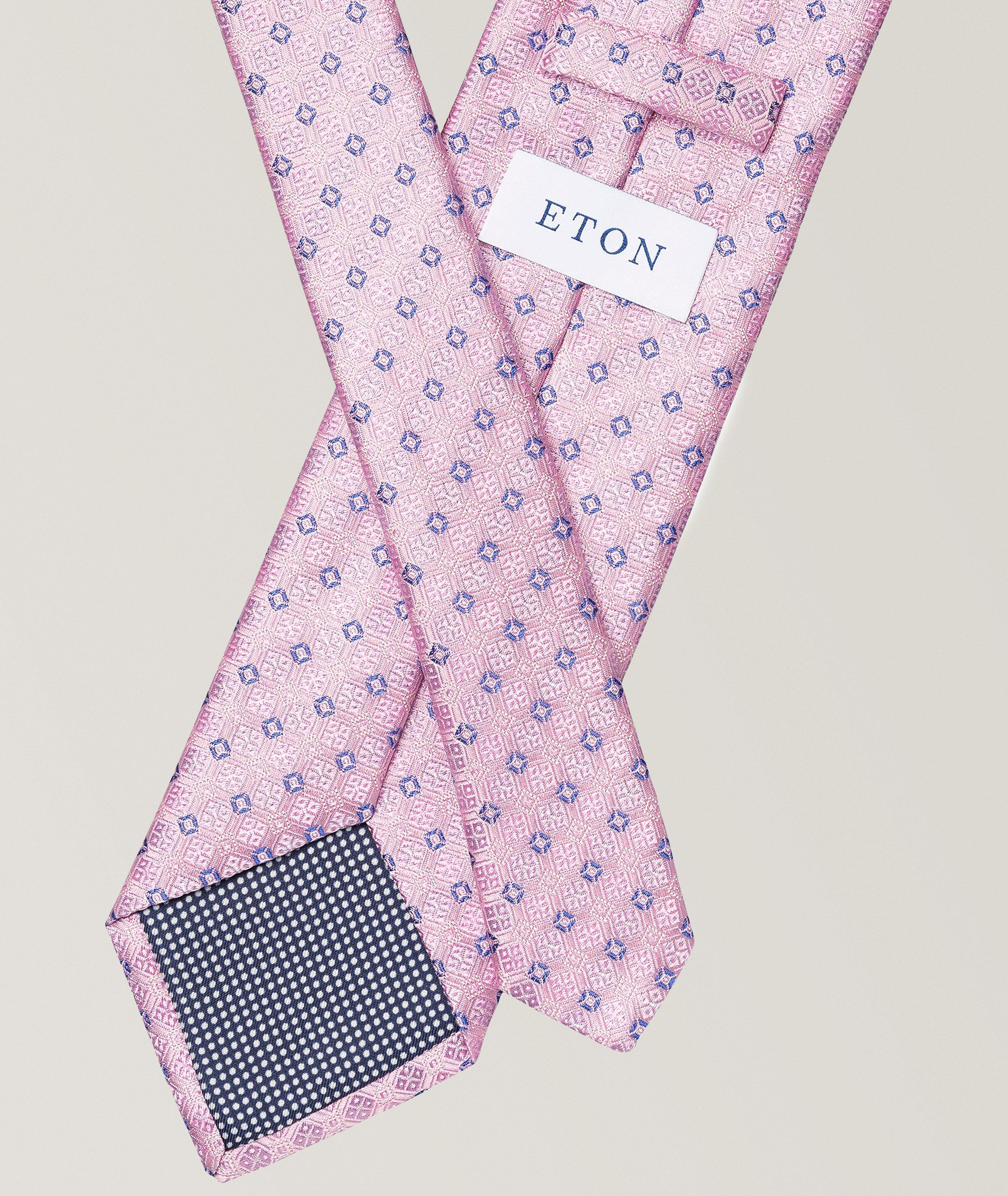 Geometric Woven Silk Tie image 1