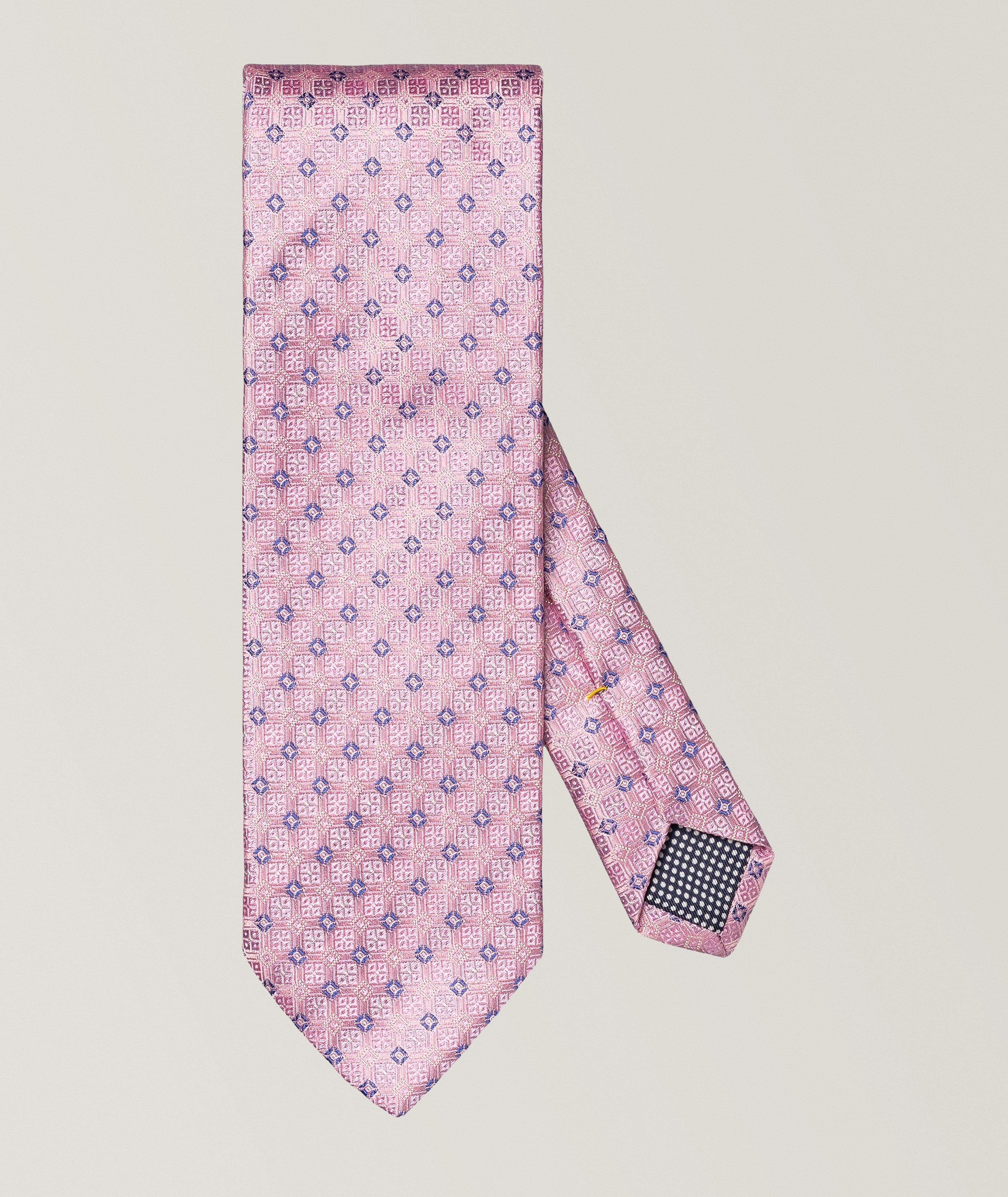 Geometric Woven Silk Tie image 0