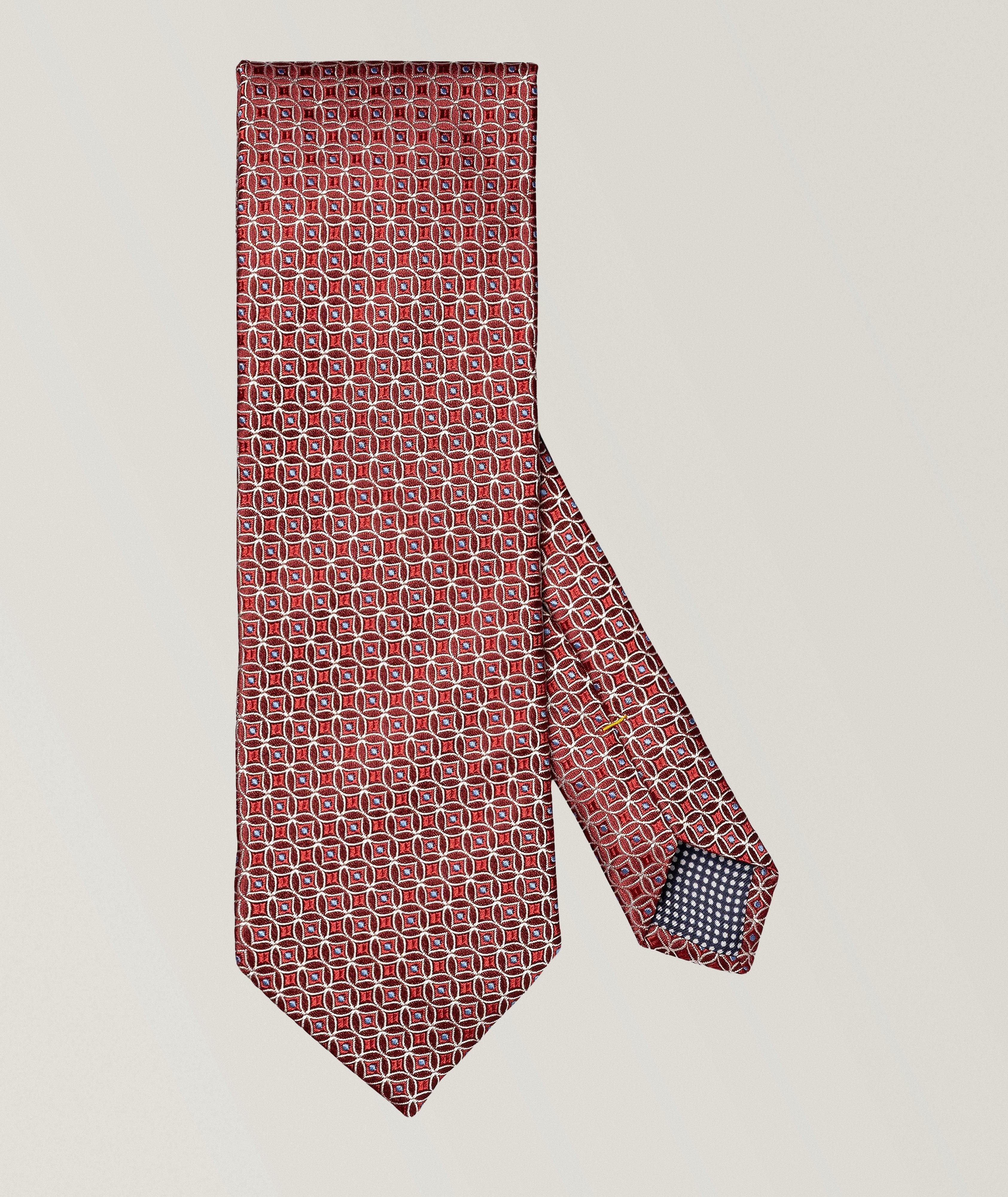 Geometric Woven Silk Tie image 0