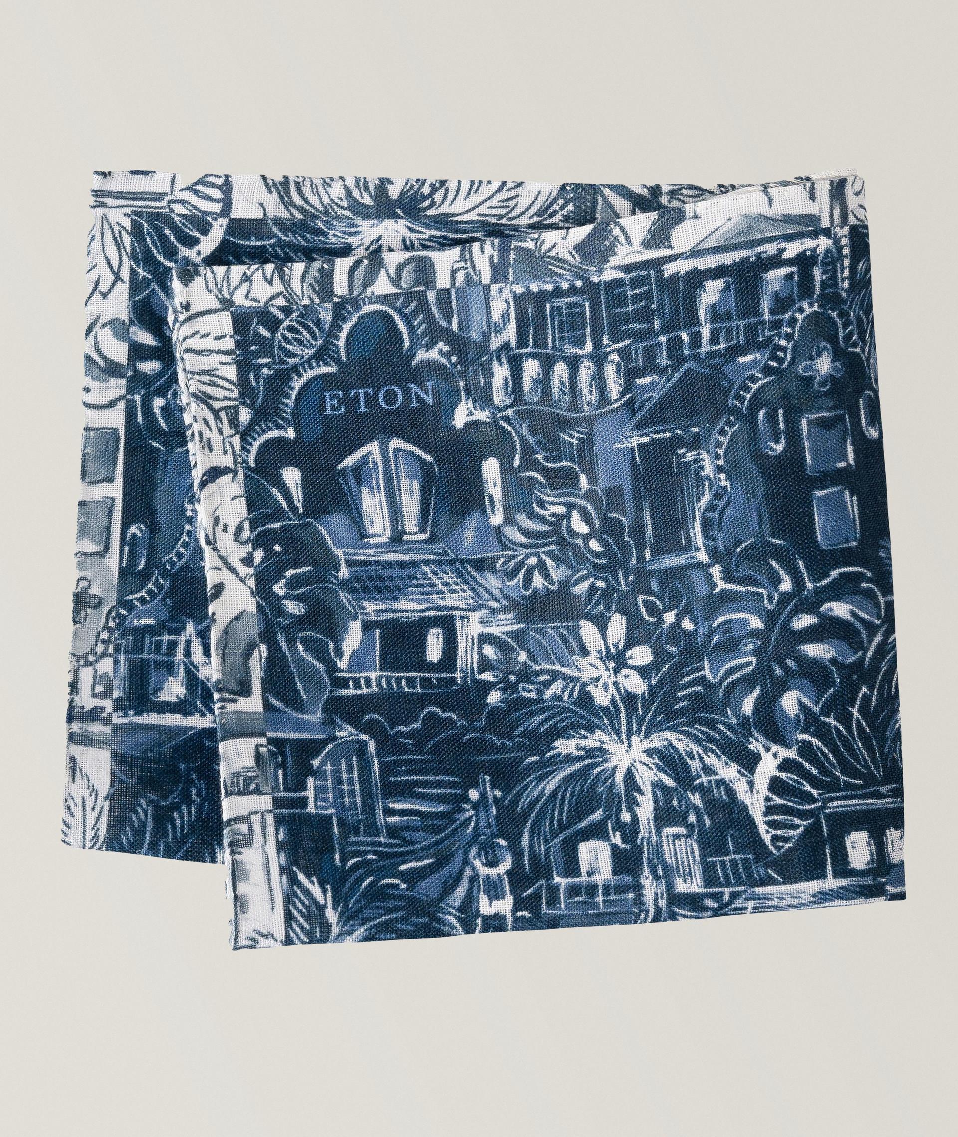 Palm Tree Linen Pocket Square image 0