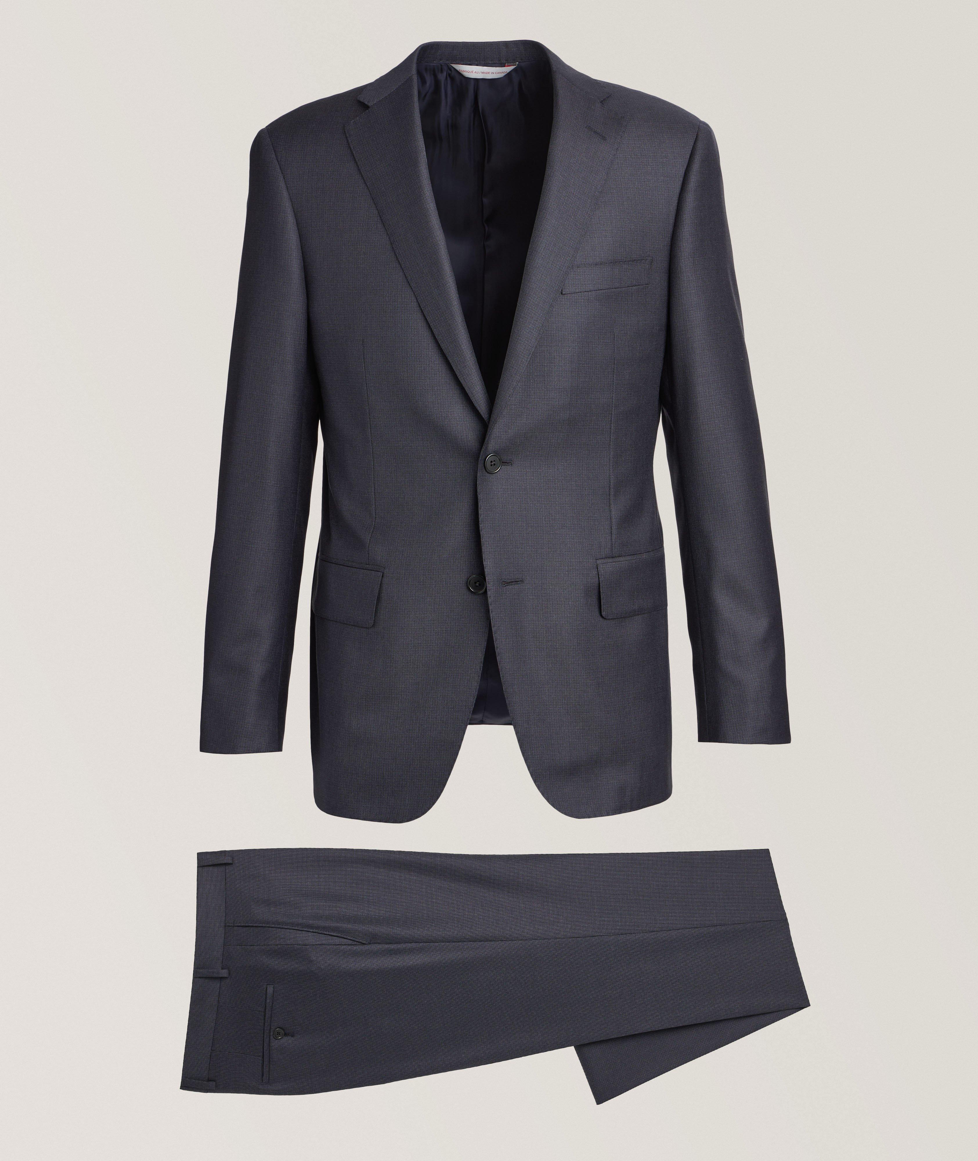 Textured Solid Wool Suit  image 0