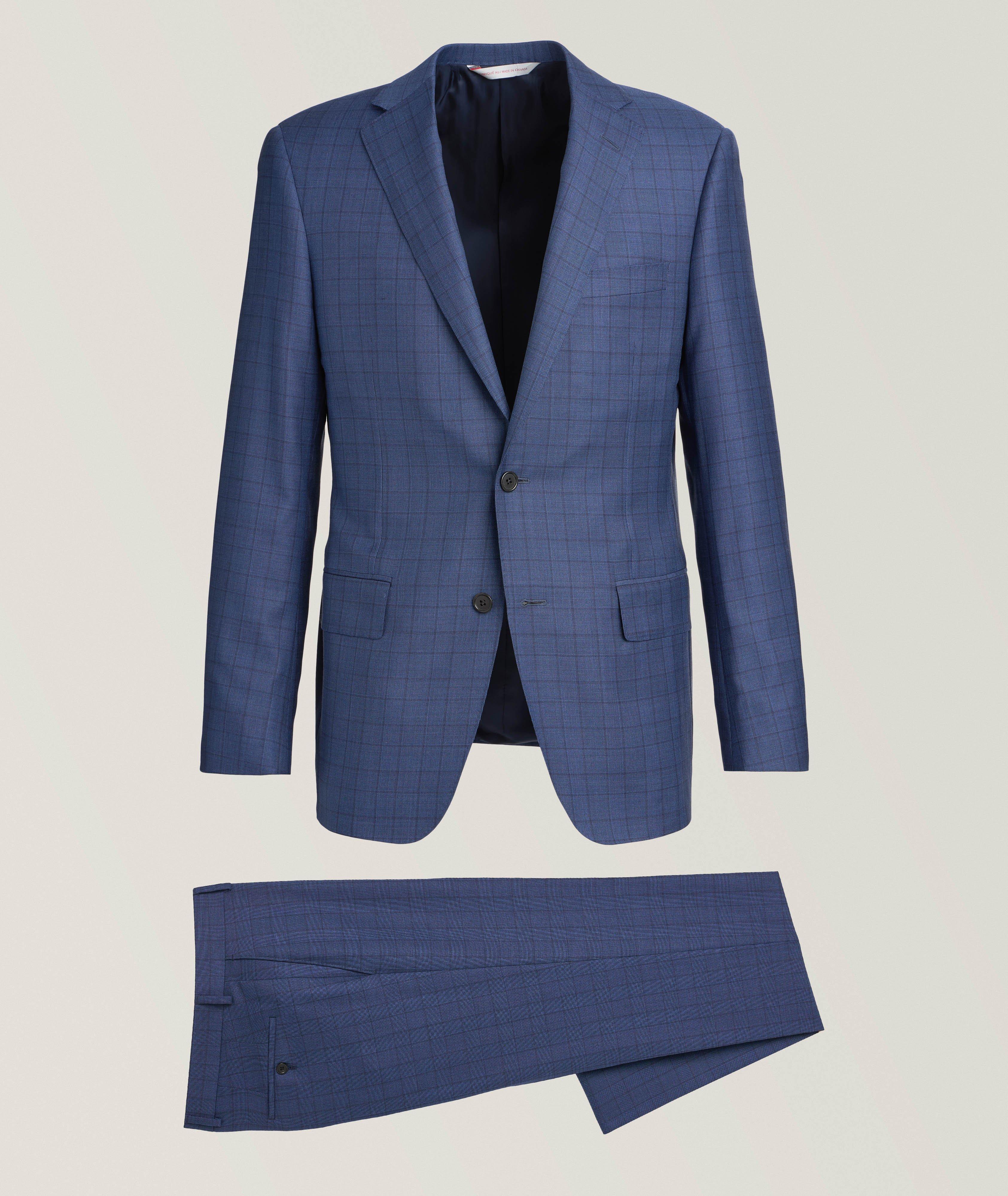 Cosmo Tonal Plaid Wool Suit  image 0