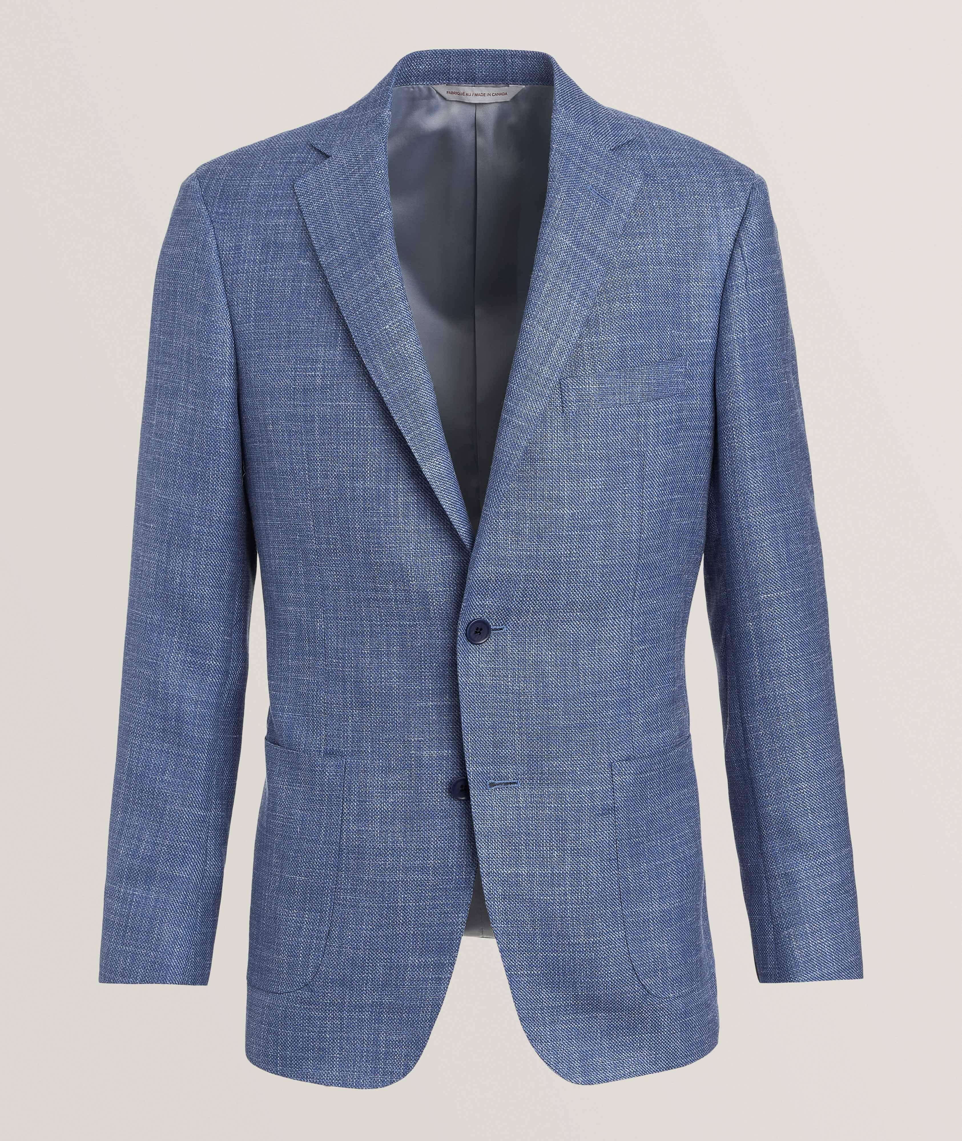 Cosmo Textured Wool-Silk-Linen Sport Jacket image 0